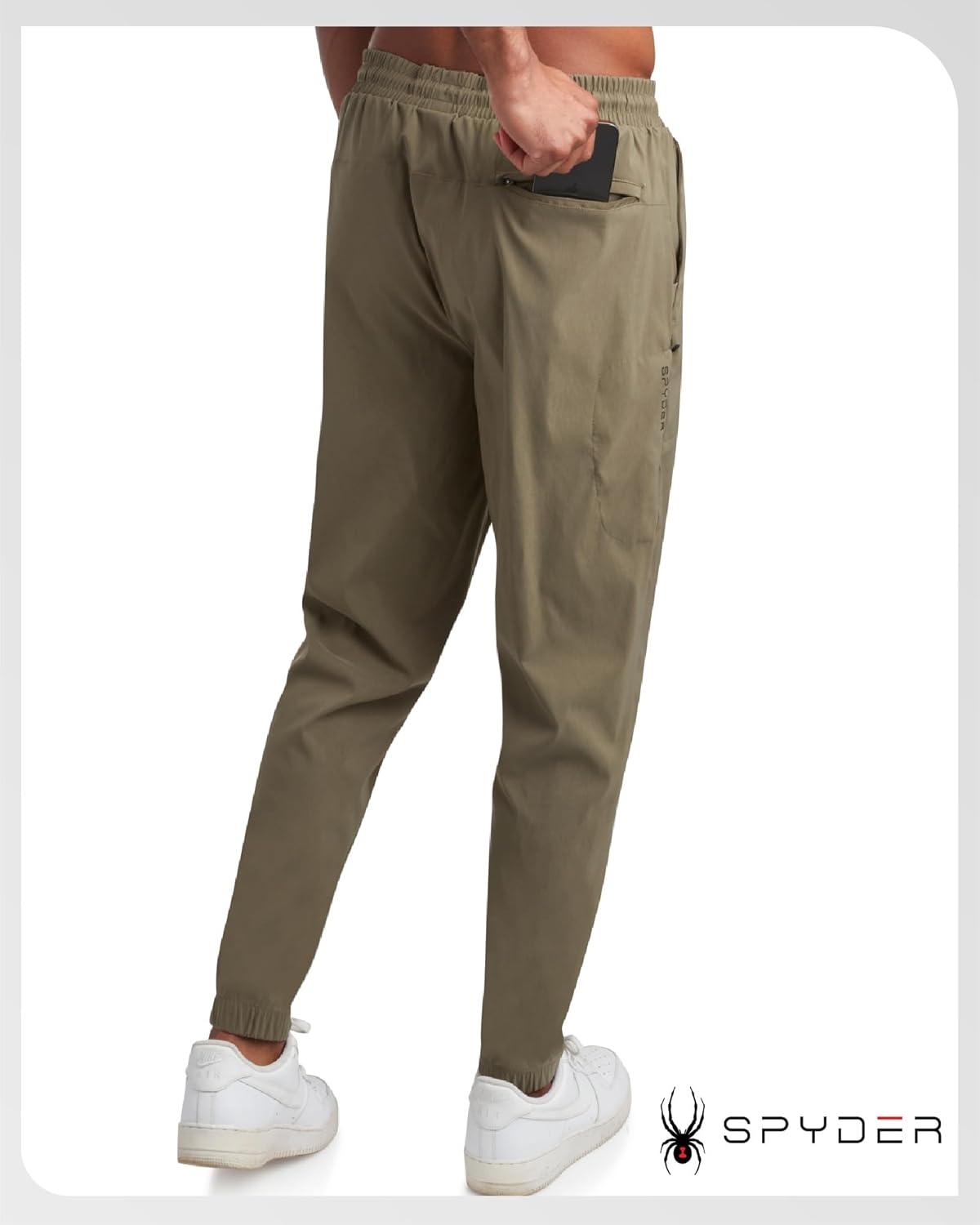 imageSpyder Mens Work Pants Moisture Wicking Pants for Work Lightweight Stretch Casual Golf Wear and Athletic Joggers for MenOlive
