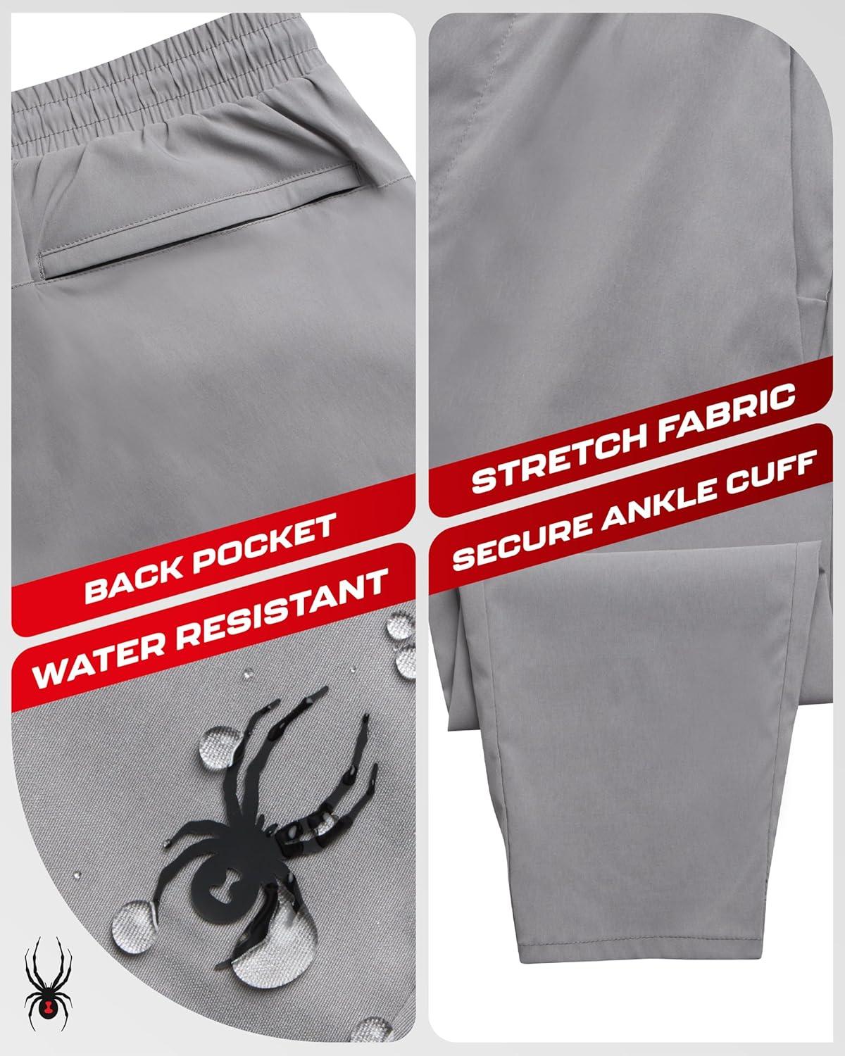 imageSpyder Mens Work Pants Moisture Wicking Pants for Work Lightweight Stretch Casual Golf Wear and Athletic Joggers for MenPewter