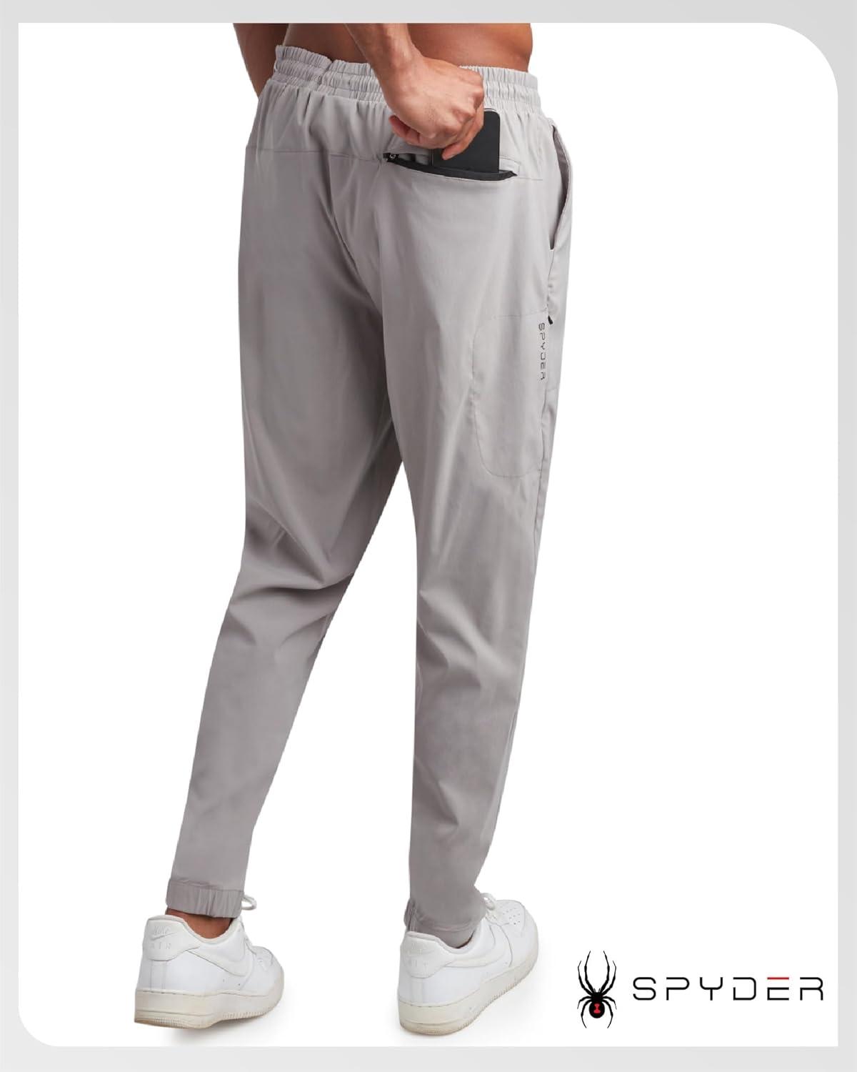 imageSpyder Mens Work Pants Moisture Wicking Pants for Work Lightweight Stretch Casual Golf Wear and Athletic Joggers for MenPewter