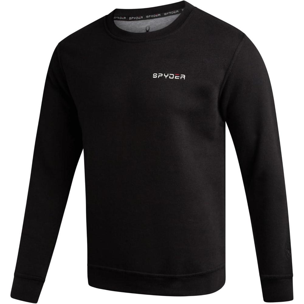 imageSpyder Mens Crewneck Sweatshirt Soft Performance Fleece Pullover Sweatshirts for Men Casual Gym Workout Mens SweatshirtBlack