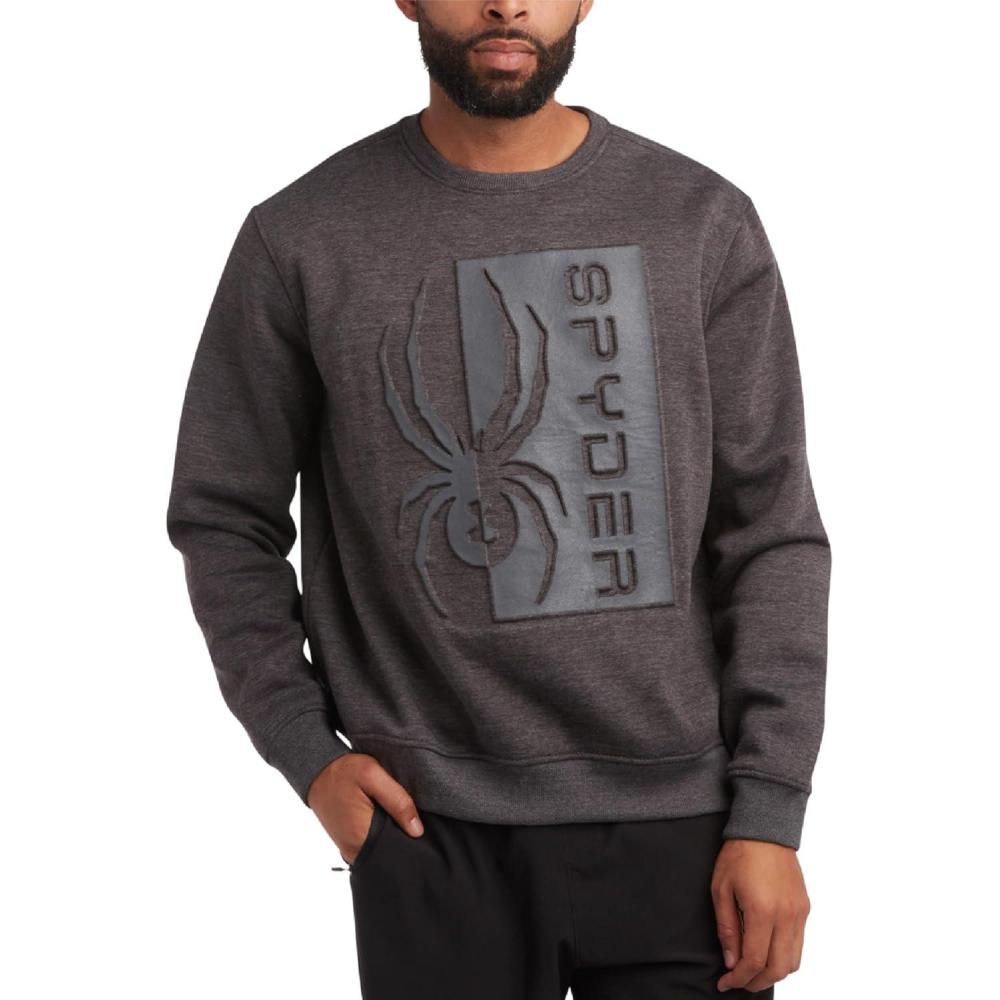 imageSpyder Mens Crewneck Sweatshirt Soft Performance Fleece Pullover Sweatshirts for Men Casual Gym Workout Mens SweatshirtCharcoal Heather Print
