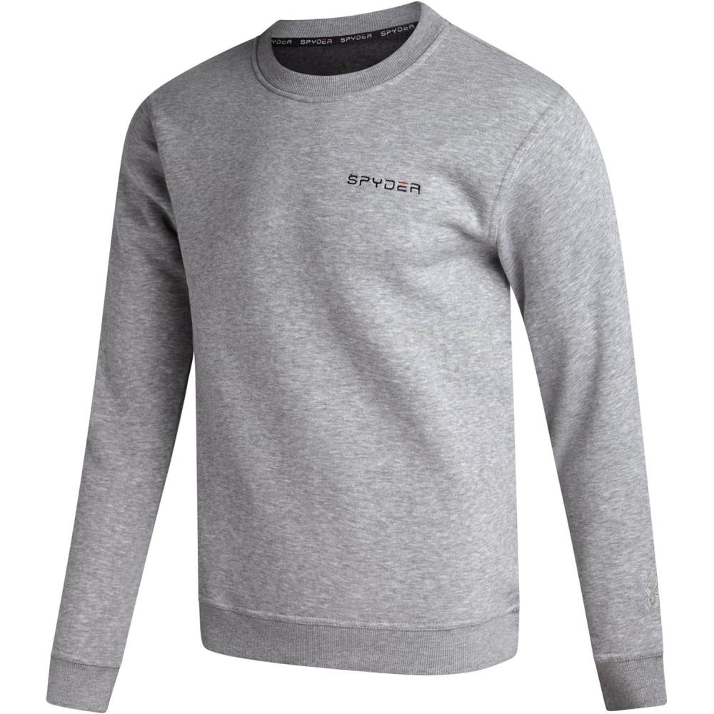 imageSpyder Mens Crewneck Sweatshirt Soft Performance Fleece Pullover Sweatshirts for Men Casual Gym Workout Mens SweatshirtLight Grey Heather