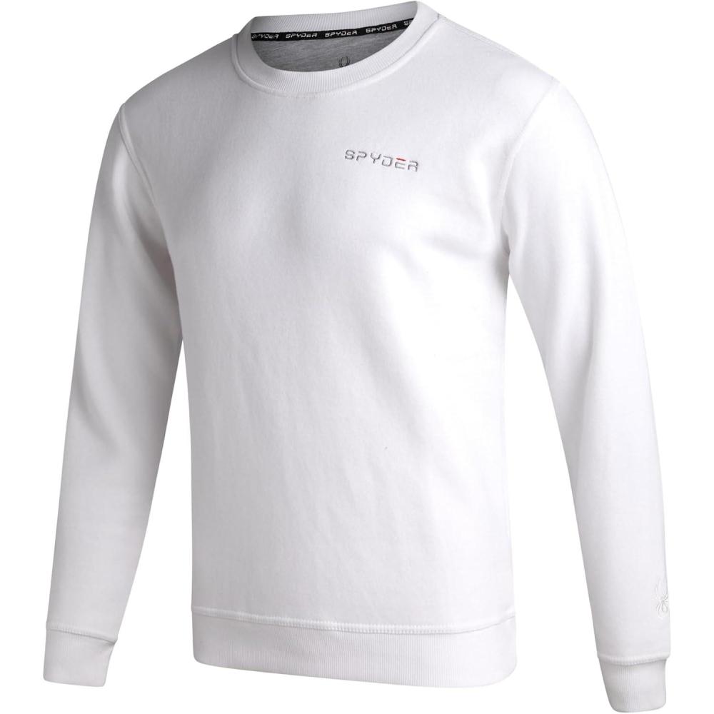 imageSpyder Mens Crewneck Sweatshirt Soft Performance Fleece Pullover Sweatshirts for Men Casual Gym Workout Mens SweatshirtWhite