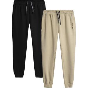 Spyder Mens Active Jogger Sweatpants – 2 Pack Athletic Fleece Workout Gym Joggers with Pockets and Drawcord (Sizes: S-XXL)