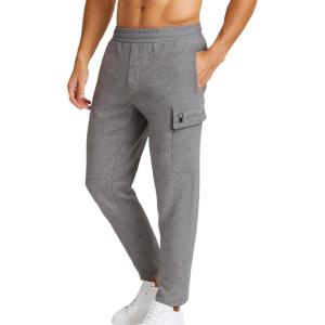 Spyder Mens Cargo Sweatpants – Soft Stretch Fleece Mens Joggers with Pockets & Elastic Waistband for Running Jogging Workout(Heather Grey)