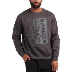 Spyder Mens Crewneck Sweatshirt – Soft Performance Fleece Pullover Sweatshirts for Men – Casual Gym Workout Mens Sweatshirt(Charcoal Heather Print)