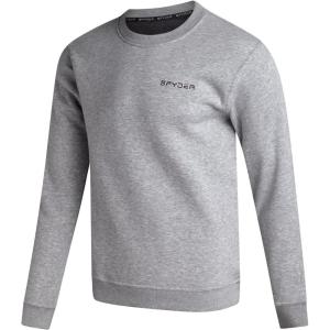 Spyder Mens Crewneck Sweatshirt – Soft Performance Fleece Pullover Sweatshirts for Men – Casual Gym Workout Mens Sweatshirt(Light Grey Heather)