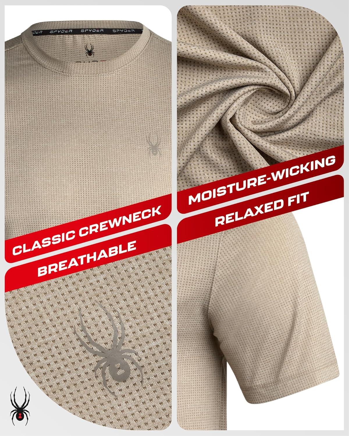 imageSpyder Mens Athletic Shirts Moisture Wicking Short Sleeve Crewneck Workout Shirts for Men Relaxed Fit Mens Shirts for GymGravel