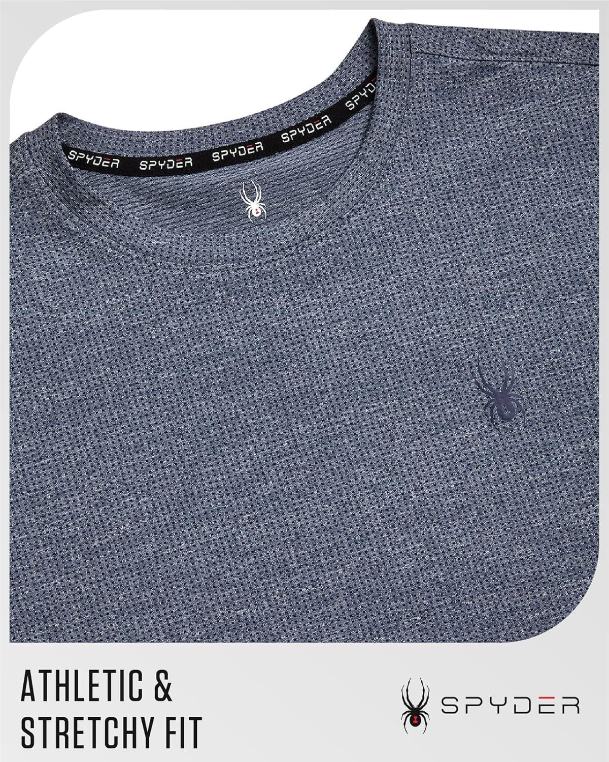 imageSpyder Mens Athletic Shirts Moisture Wicking Short Sleeve Crewneck Workout Shirts for Men Relaxed Fit Mens Shirts for GymNavy