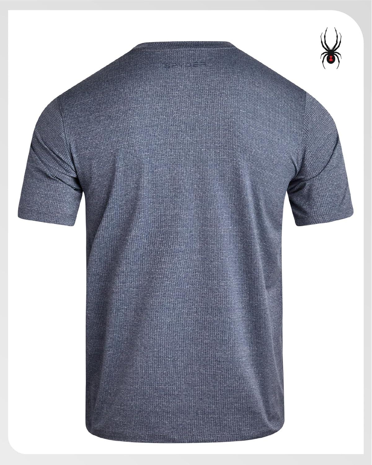 imageSpyder Mens Athletic Shirts Moisture Wicking Short Sleeve Crewneck Workout Shirts for Men Relaxed Fit Mens Shirts for GymNavy