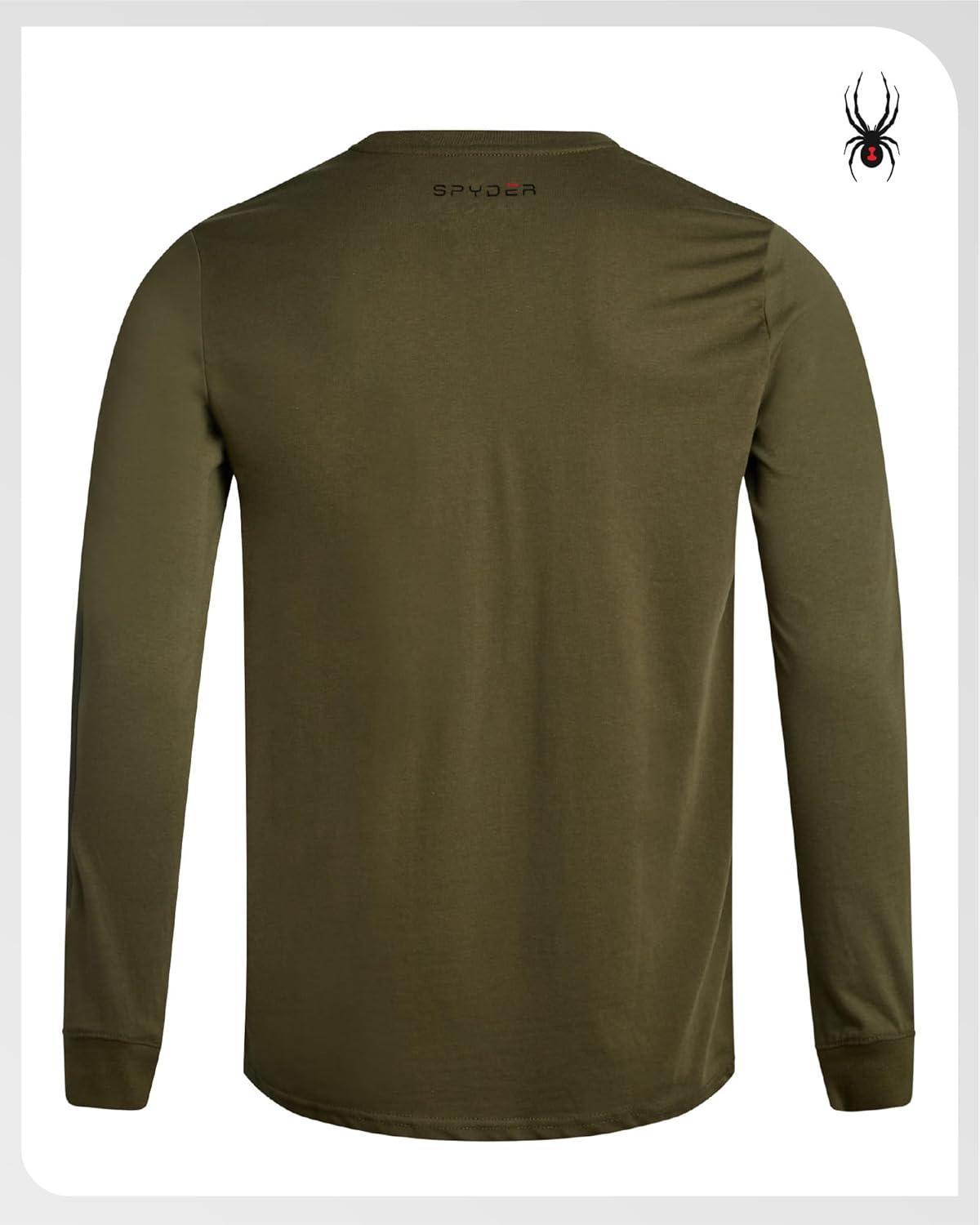 imageSpyder Mens Long Sleeve Shirt Lightweight Casual Crewneck Pullover Graphic Tee Classic Fit Long Sleeve Shirts for MenSage Logo
