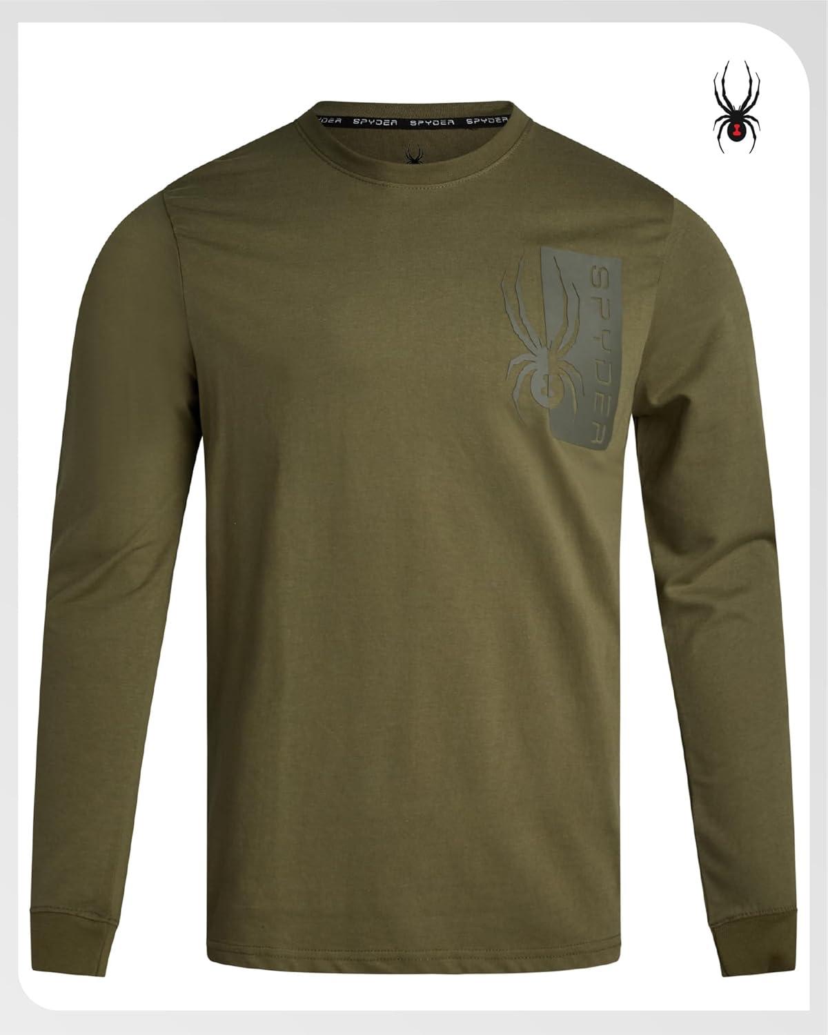 imageSpyder Mens Long Sleeve Shirt Lightweight Casual Crewneck Pullover Graphic Tee Classic Fit Long Sleeve Shirts for MenSage Logo