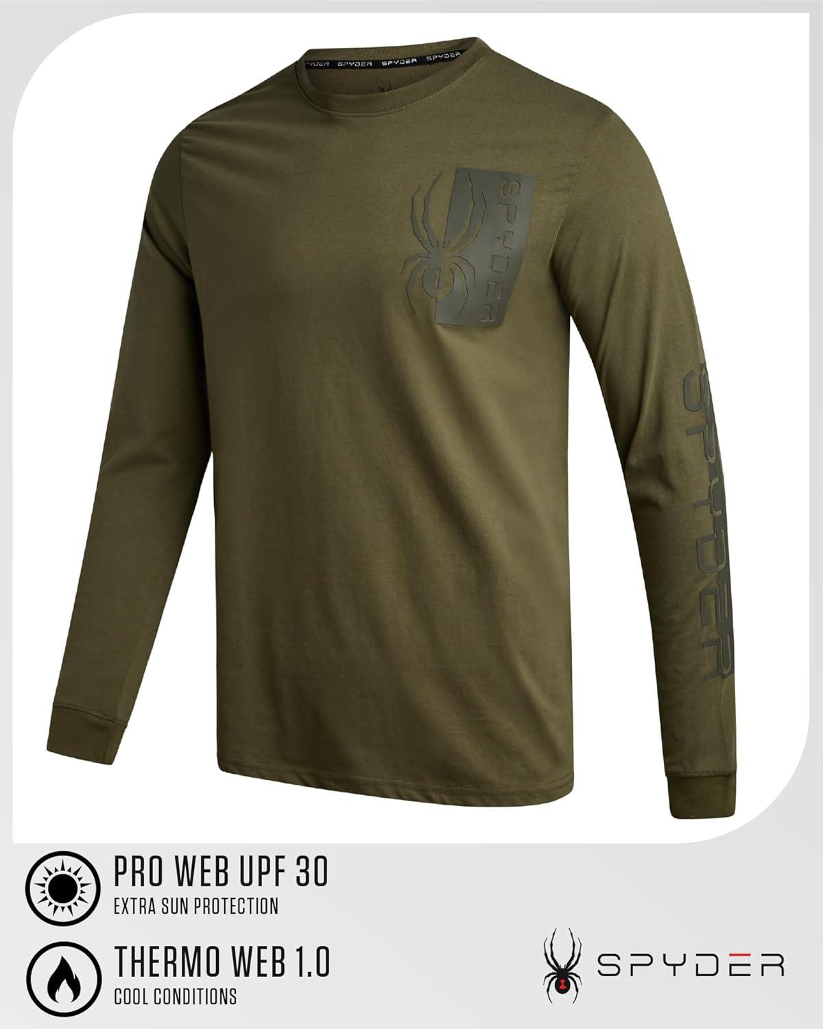 imageSpyder Mens Long Sleeve Shirt Lightweight Casual Crewneck Pullover Graphic Tee Classic Fit Long Sleeve Shirts for MenSage Logo