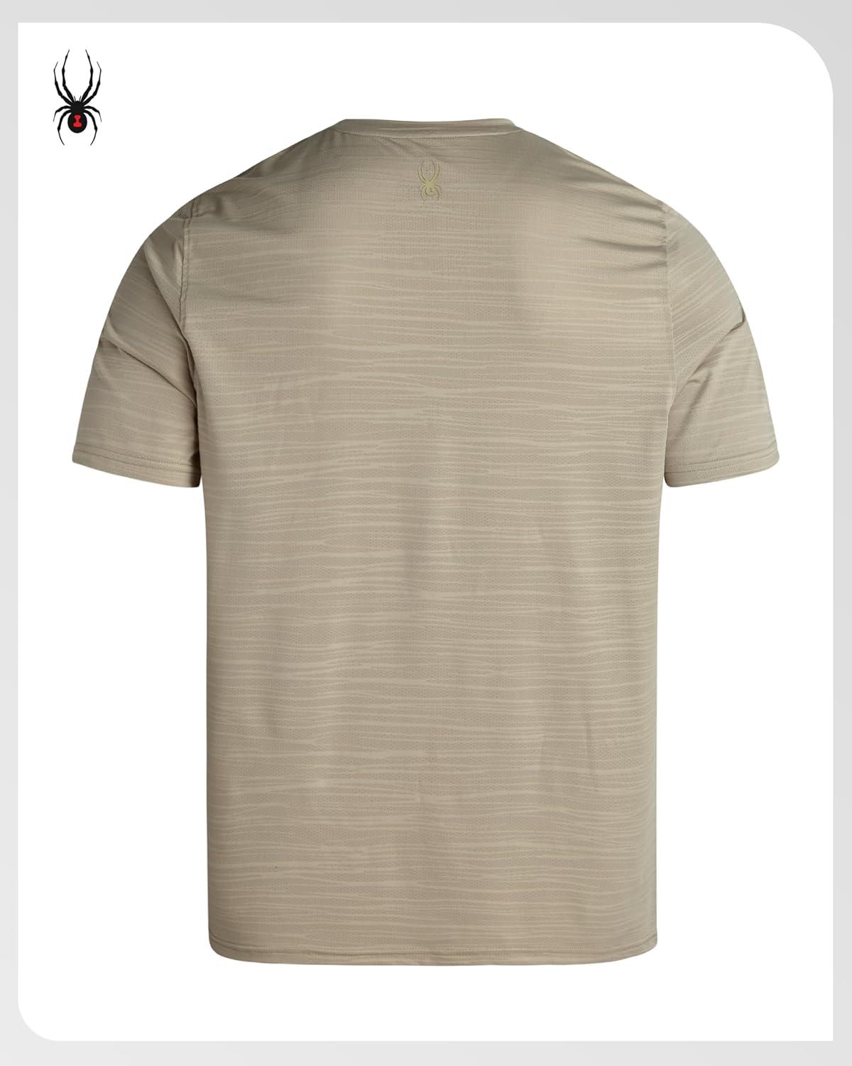 imageSpyder Mens T Shirt Athletic Performance Short Sleeve Running Workout Tee Moisture Wicking Crewneck Shirts for MenBone Jacquard