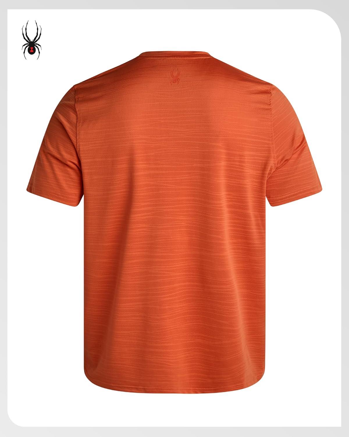 imageSpyder Mens T Shirt Athletic Performance Short Sleeve Running Workout Tee Moisture Wicking Crewneck Shirts for MenBurnt Orange