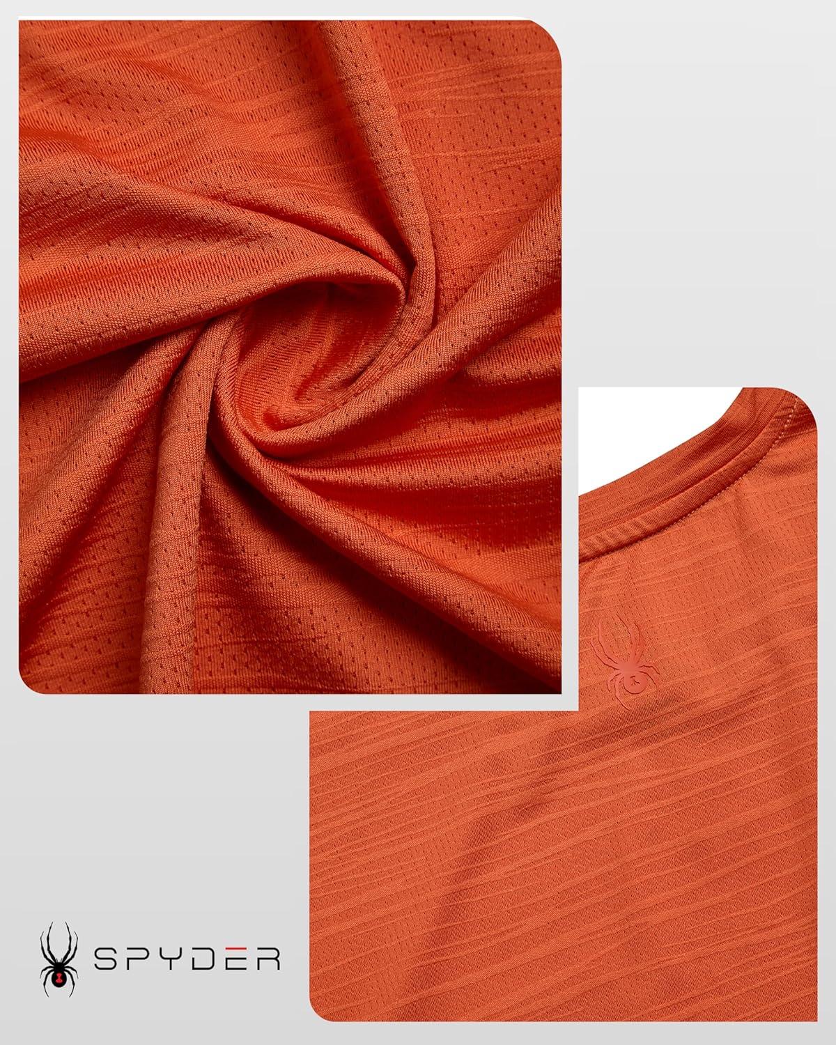 imageSpyder Mens T Shirt Athletic Performance Short Sleeve Running Workout Tee Moisture Wicking Crewneck Shirts for MenBurnt Orange