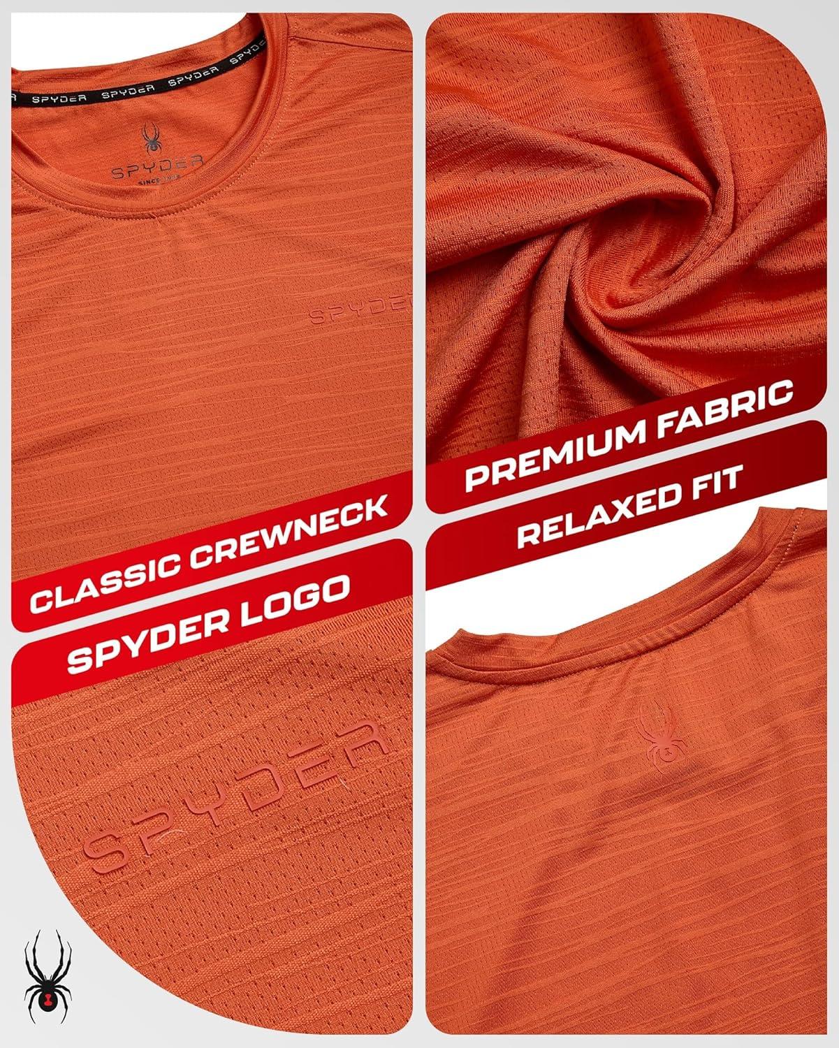 imageSpyder Mens T Shirt Athletic Performance Short Sleeve Running Workout Tee Moisture Wicking Crewneck Shirts for MenBurnt Orange