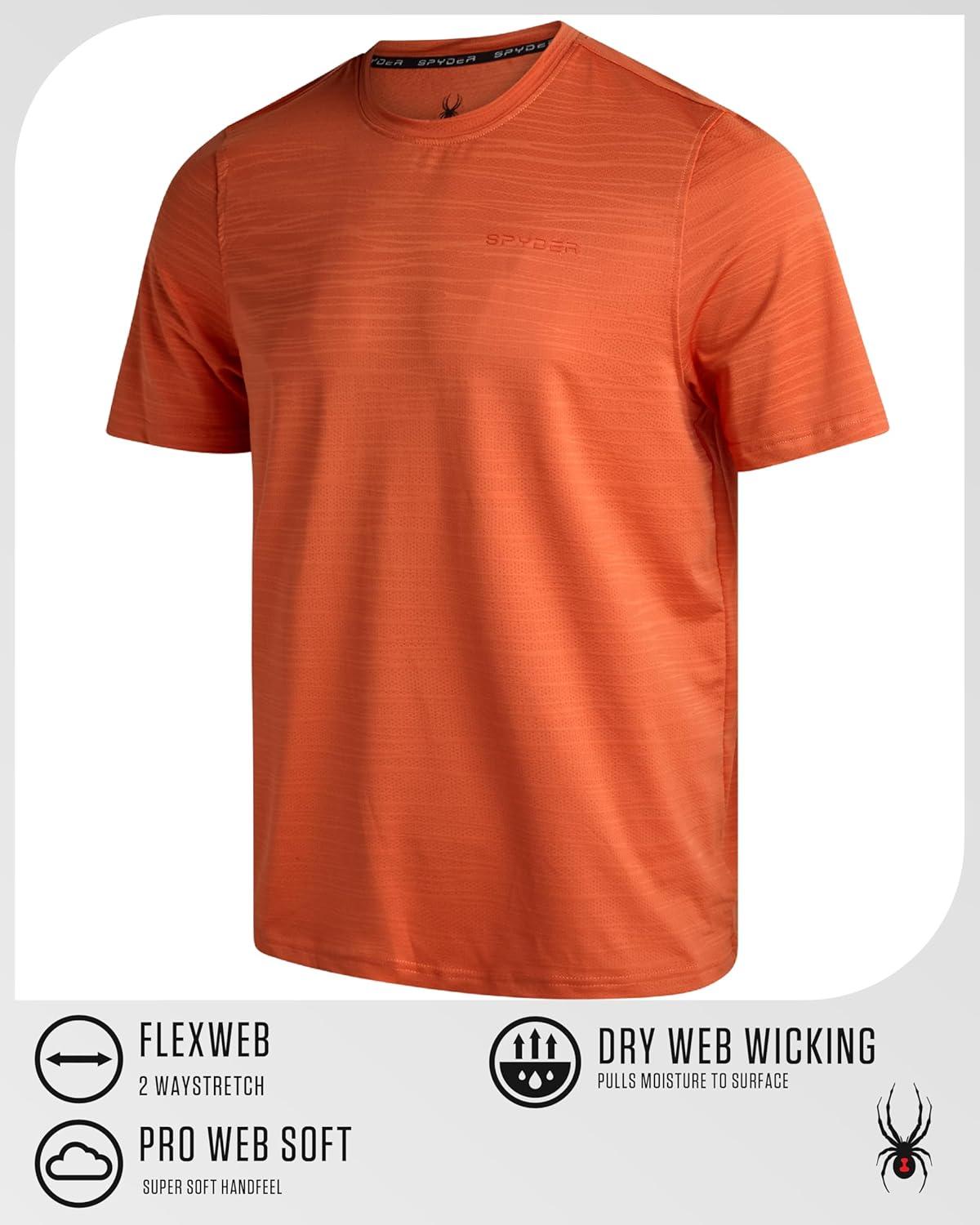 imageSpyder Mens T Shirt Athletic Performance Short Sleeve Running Workout Tee Moisture Wicking Crewneck Shirts for MenBurnt Orange