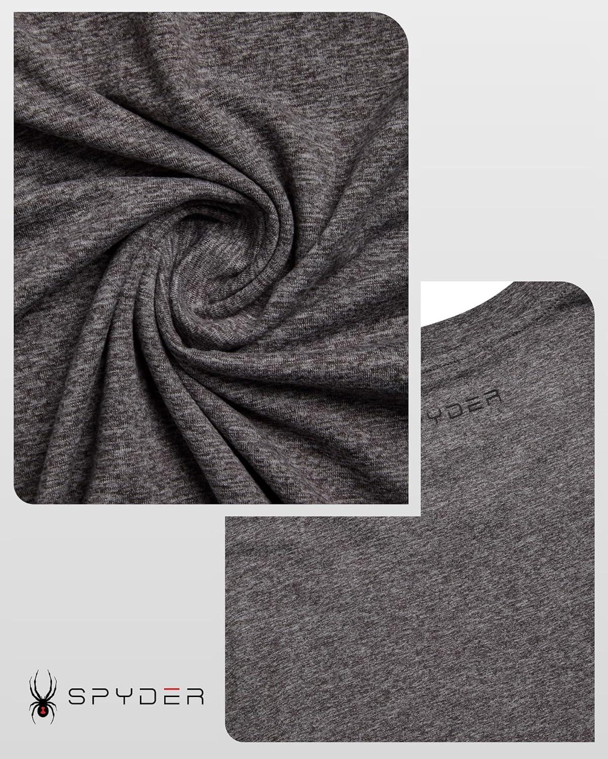 imageSpyder Mens T Shirt Athletic Performance Short Sleeve Running Workout Tee Moisture Wicking Crewneck Shirts for MenPolar Solid