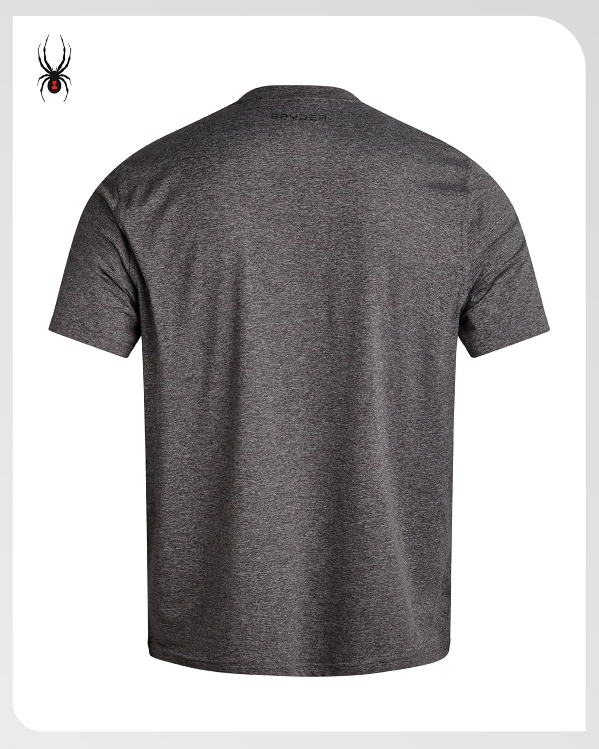 imageSpyder Mens T Shirt Athletic Performance Short Sleeve Running Workout Tee Moisture Wicking Crewneck Shirts for MenPolar Solid