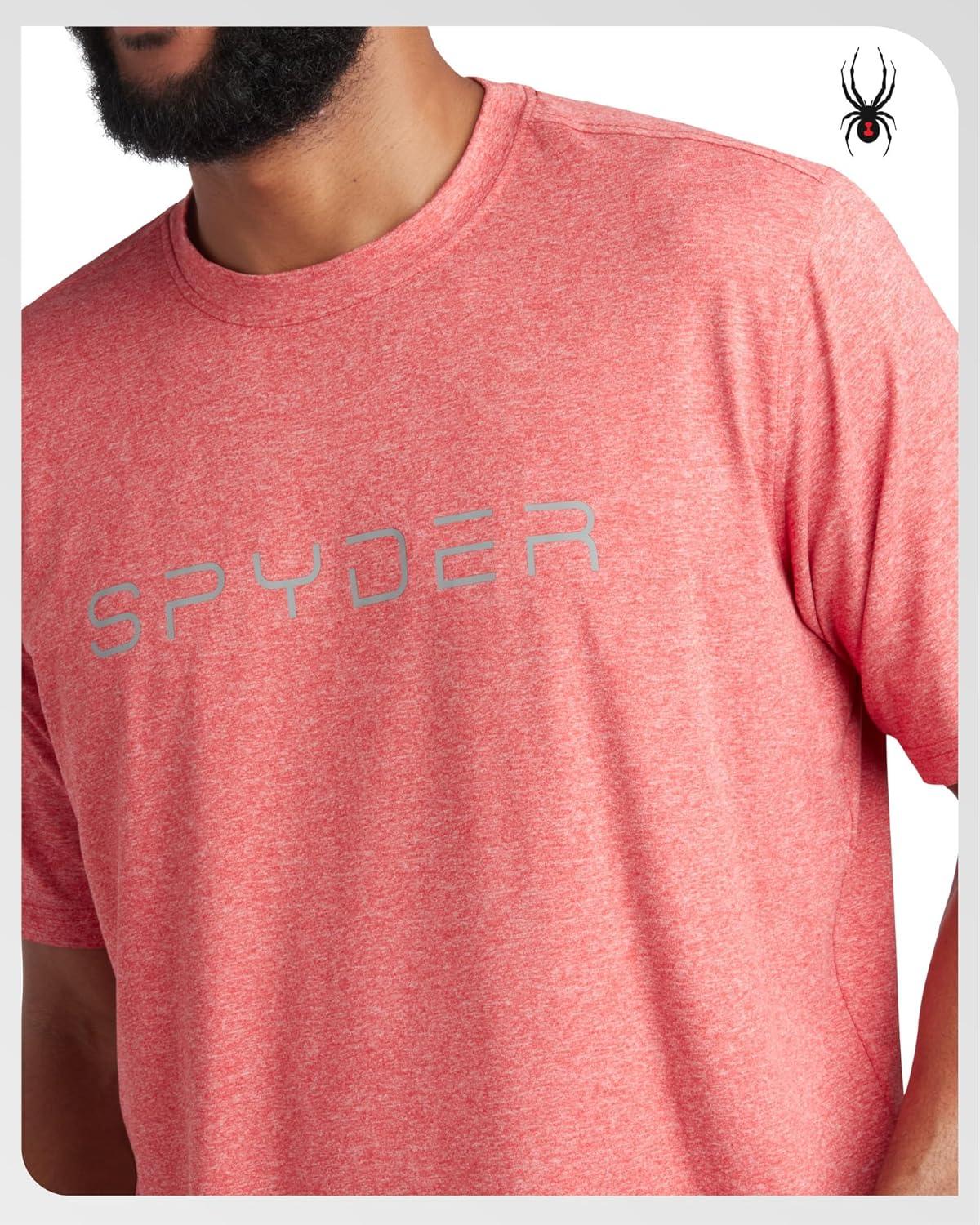 imageSpyder Mens T Shirt Athletic Performance Short Sleeve Running Workout Tee Moisture Wicking Crewneck Shirts for MenSpyder Red