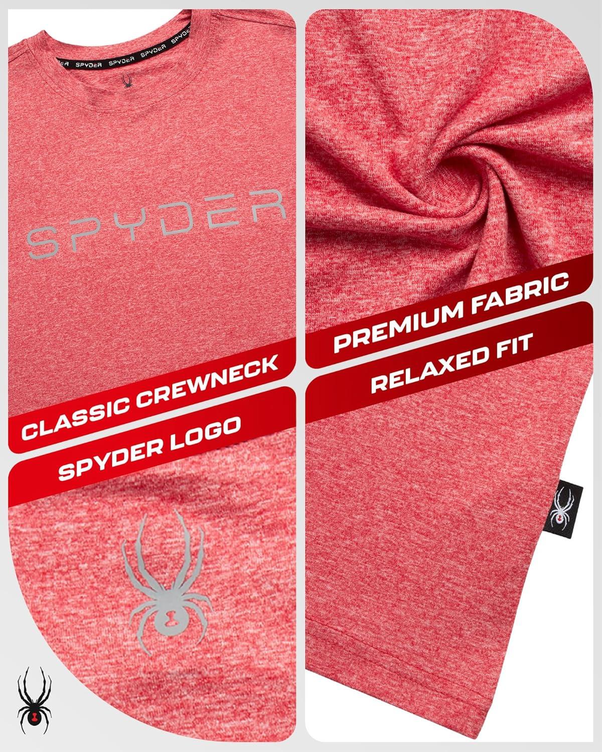 imageSpyder Mens T Shirt Athletic Performance Short Sleeve Running Workout Tee Moisture Wicking Crewneck Shirts for MenSpyder Red