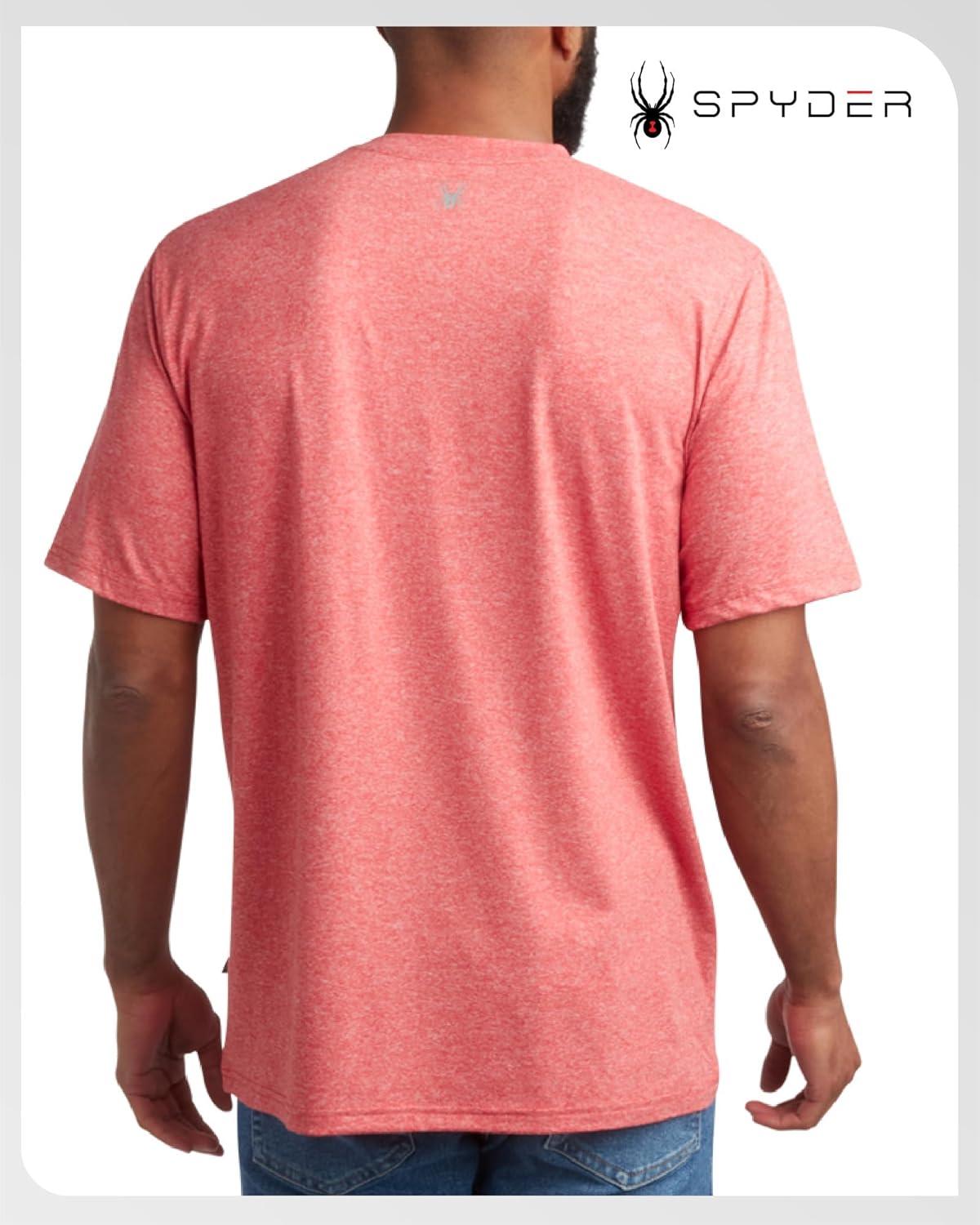 imageSpyder Mens T Shirt Athletic Performance Short Sleeve Running Workout Tee Moisture Wicking Crewneck Shirts for MenSpyder Red