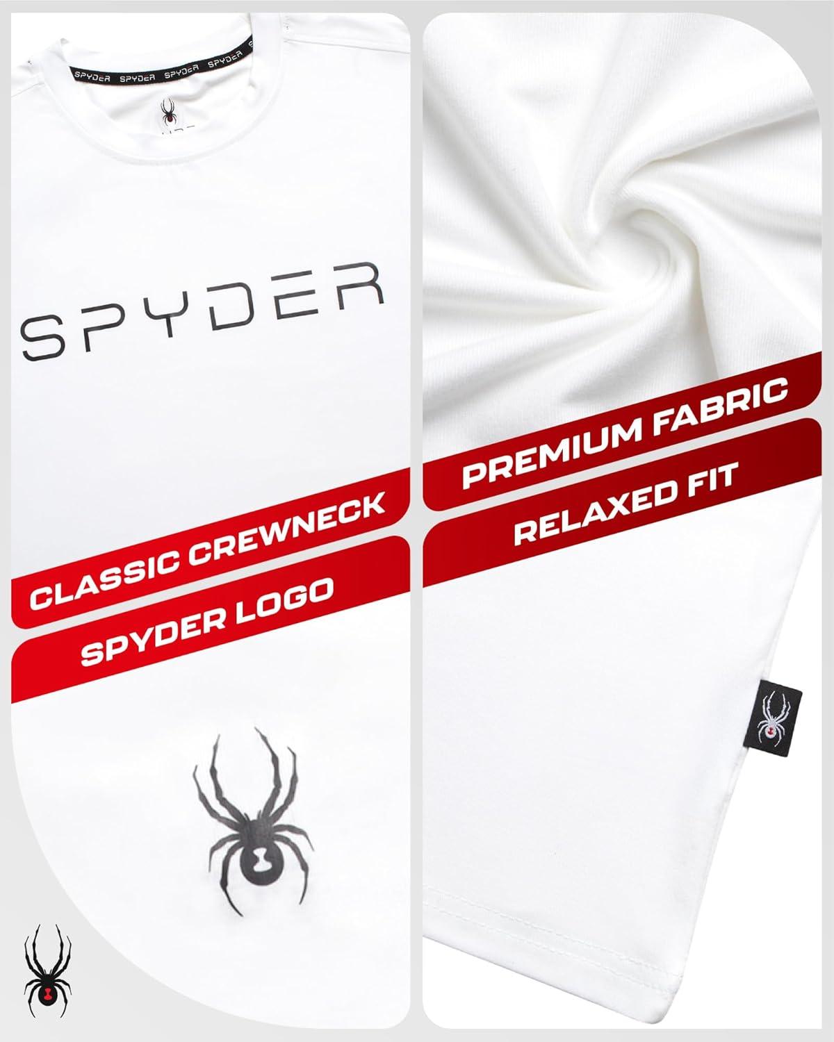imageSpyder Mens T Shirt Athletic Performance Short Sleeve Running Workout Tee Moisture Wicking Crewneck Shirts for MenWhite