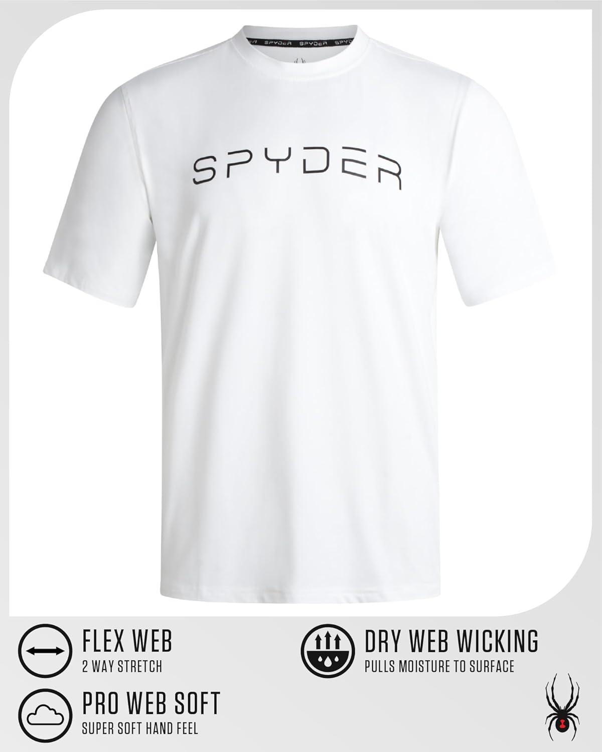 imageSpyder Mens T Shirt Athletic Performance Short Sleeve Running Workout Tee Moisture Wicking Crewneck Shirts for MenWhite