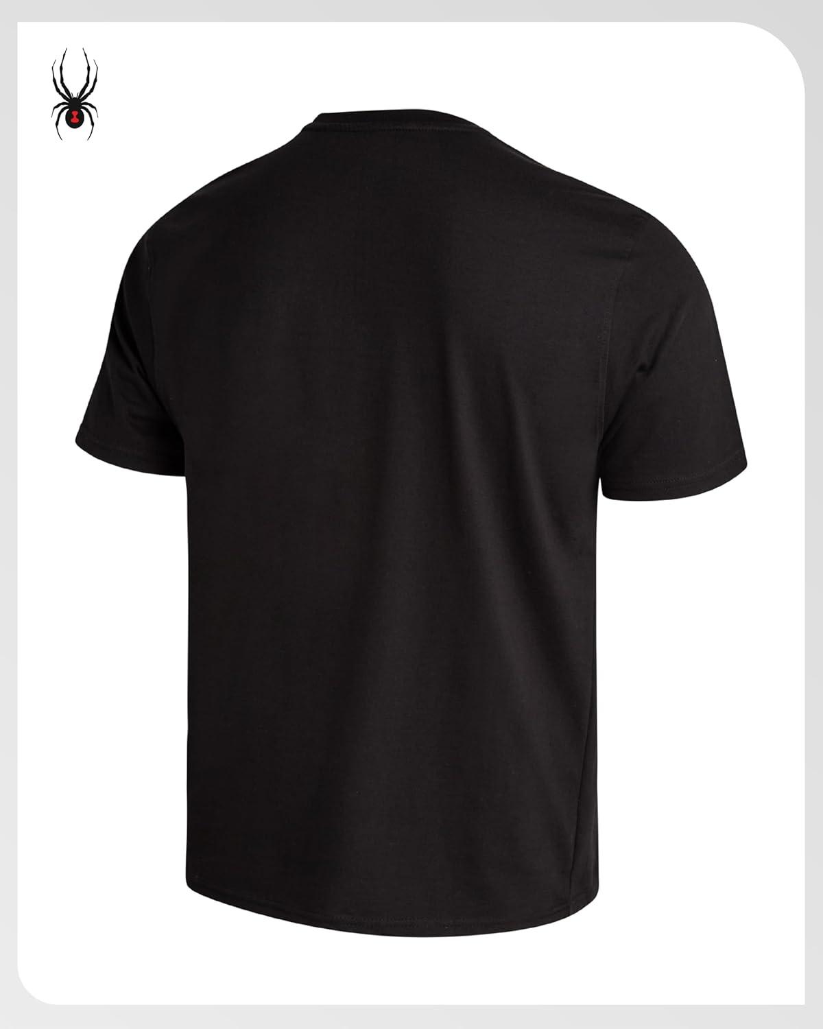 imageSpyder Mens T Shirt Lightweight Cotton Blend Short Sleeve Athletic Jersey Shirts for Men for Training Running or CasualBlack Web