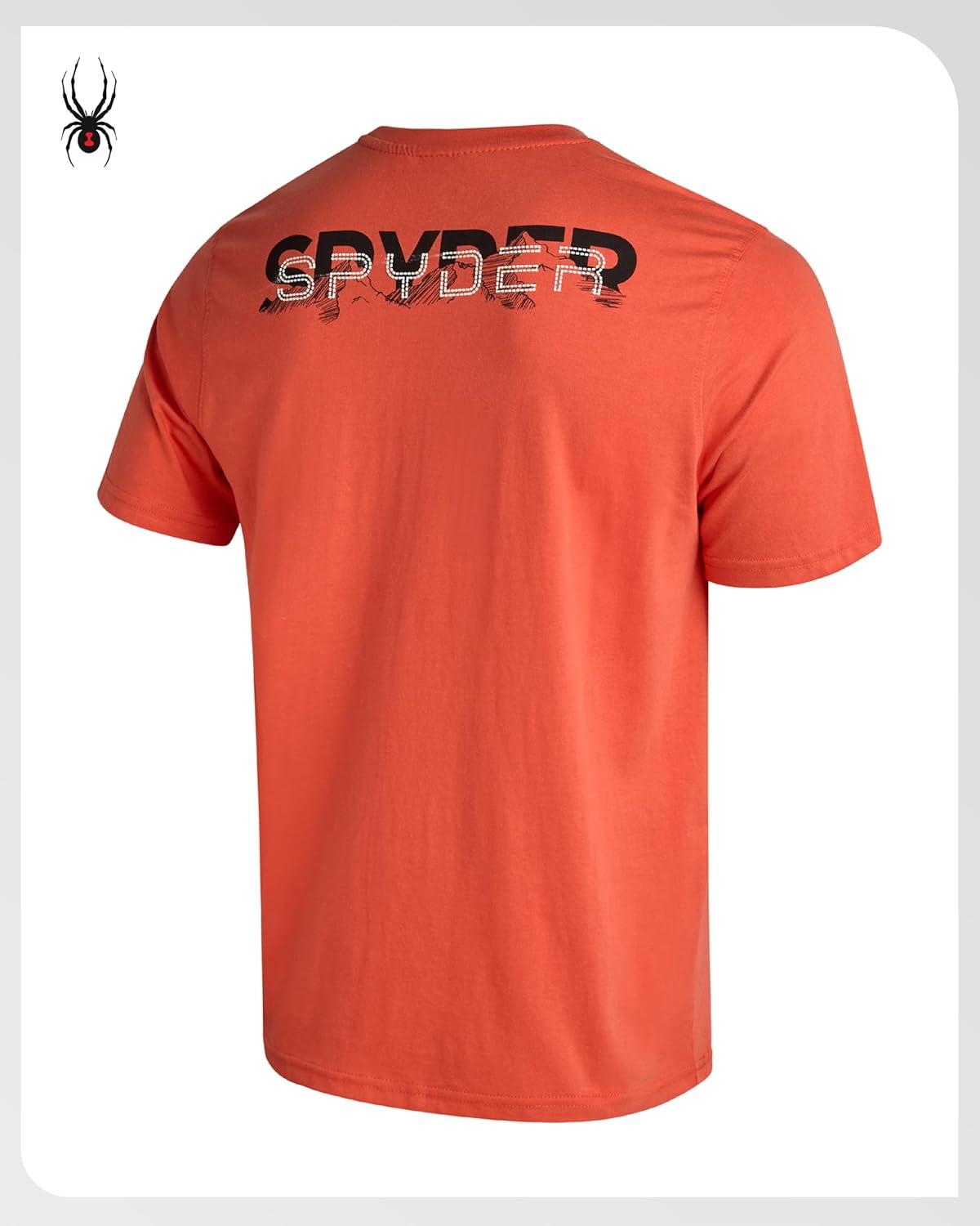 imageSpyder Mens T Shirt Lightweight Cotton Blend Short Sleeve Athletic Jersey Shirts for Men for Training Running or CasualBurnt Orange Scribble