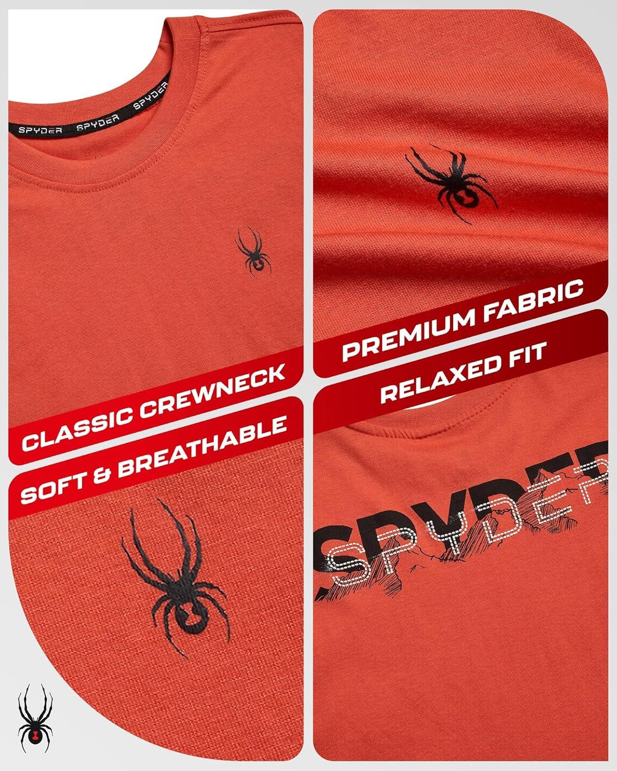 imageSpyder Mens T Shirt Lightweight Cotton Blend Short Sleeve Athletic Jersey Shirts for Men for Training Running or CasualBurnt Orange Scribble