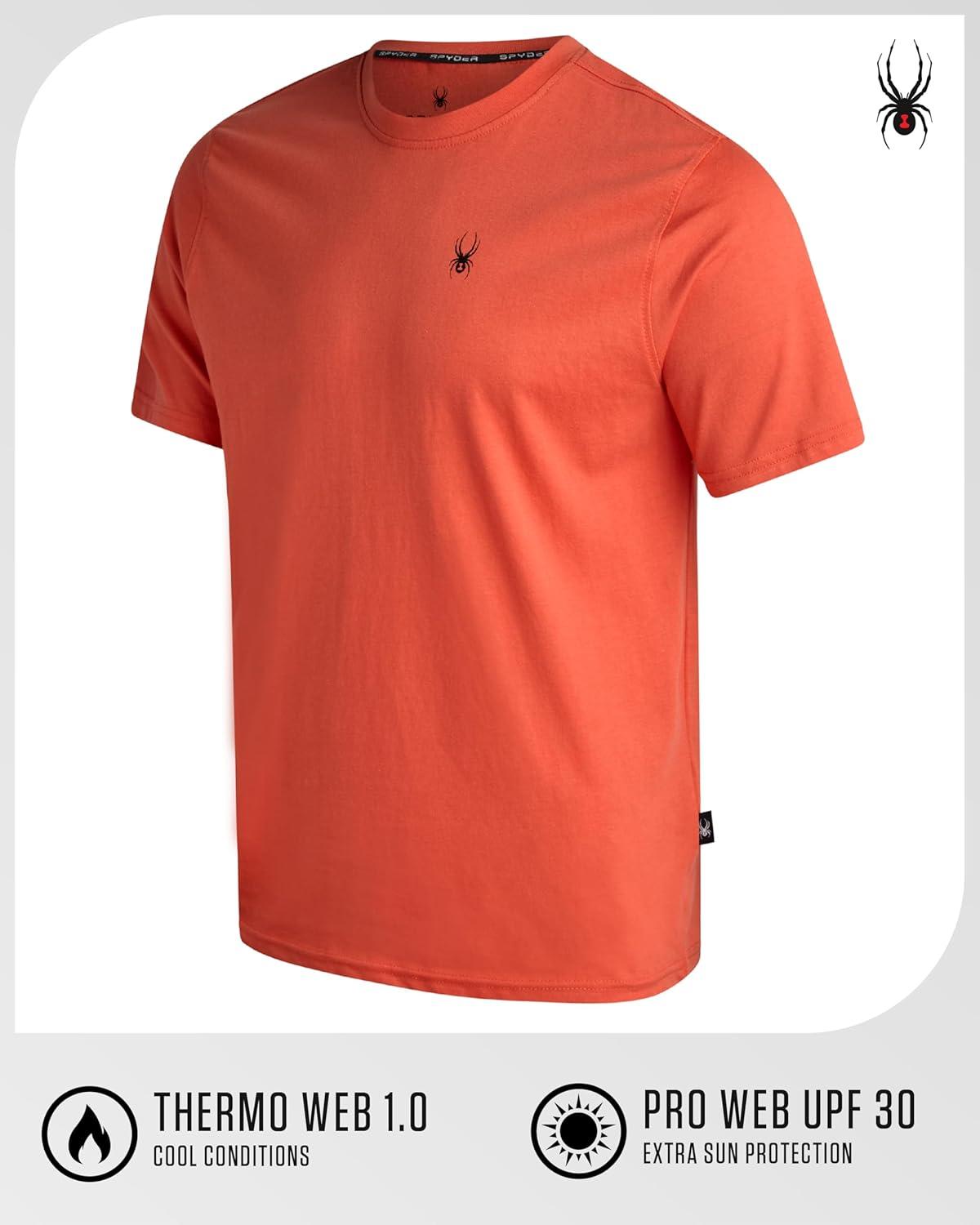 imageSpyder Mens T Shirt Lightweight Cotton Blend Short Sleeve Athletic Jersey Shirts for Men for Training Running or CasualBurnt Orange Scribble
