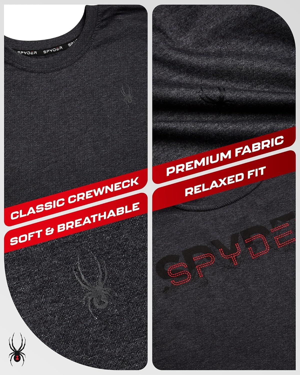 imageSpyder Mens T Shirt Lightweight Cotton Blend Short Sleeve Athletic Jersey Shirts for Men for Training Running or CasualCharcoal Scribble