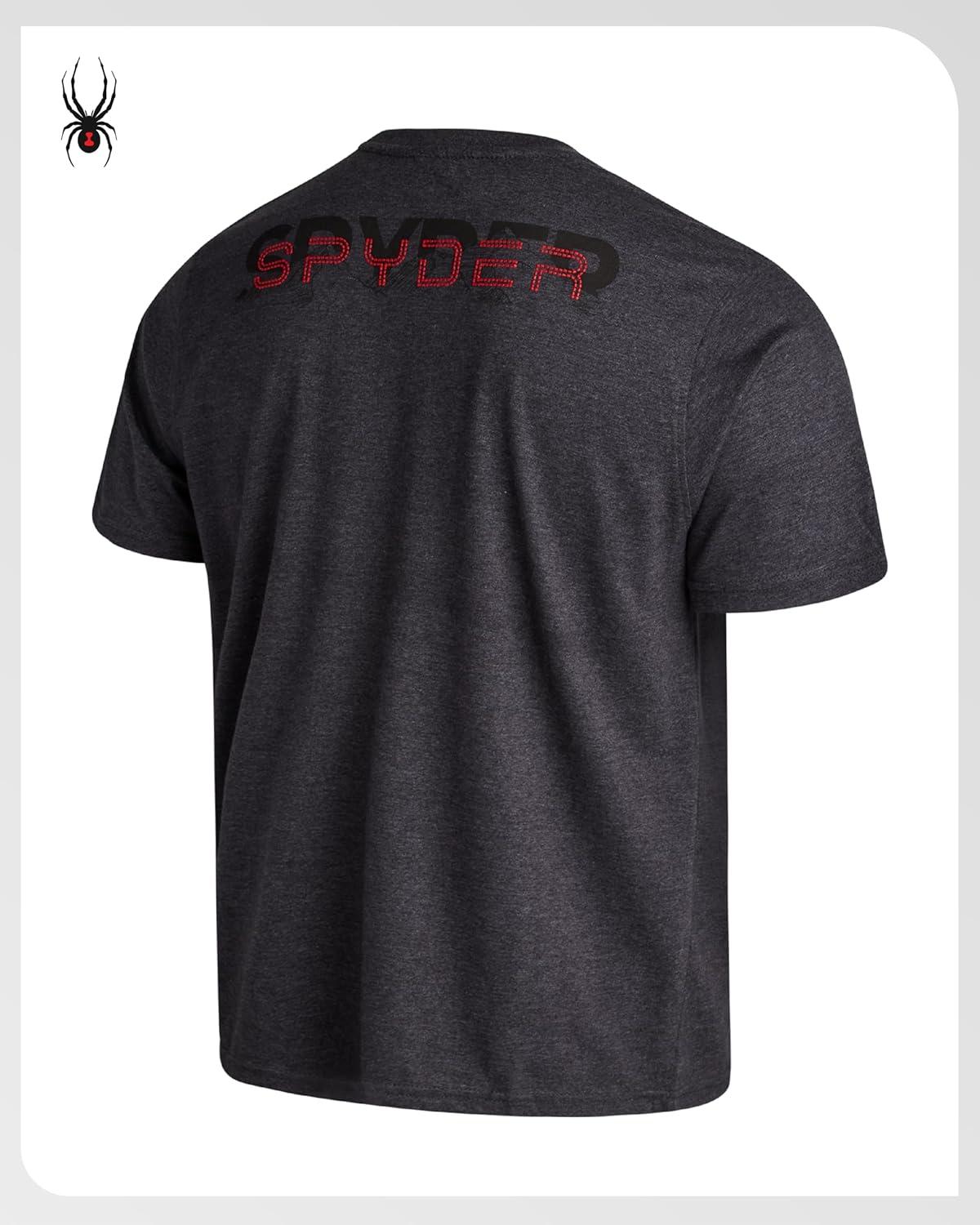 imageSpyder Mens T Shirt Lightweight Cotton Blend Short Sleeve Athletic Jersey Shirts for Men for Training Running or CasualCharcoal Scribble