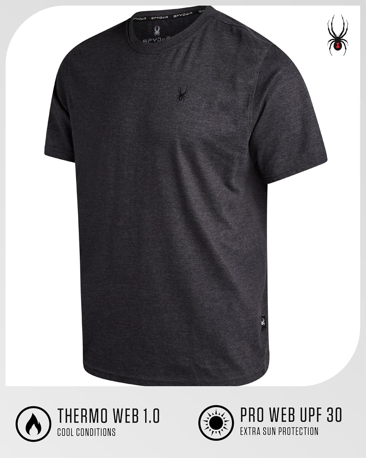 imageSpyder Mens T Shirt Lightweight Cotton Blend Short Sleeve Athletic Jersey Shirts for Men for Training Running or CasualCharcoal Scribble