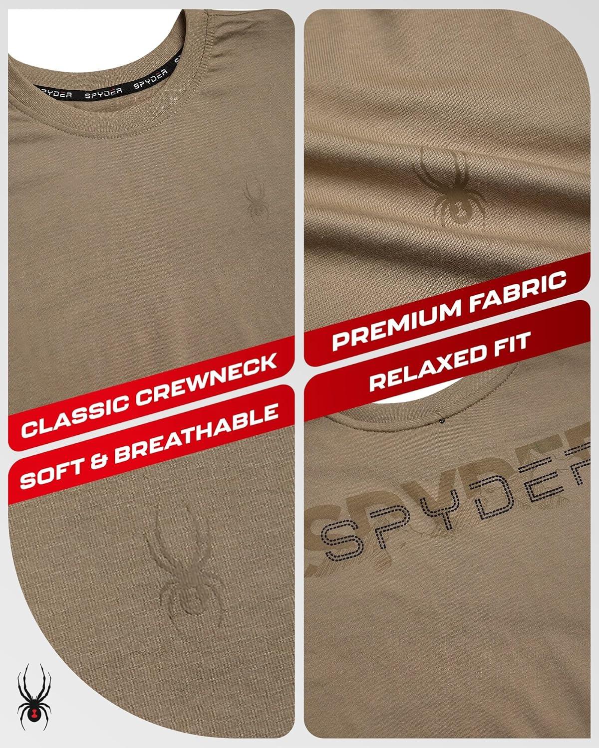imageSpyder Mens T Shirt Lightweight Cotton Blend Short Sleeve Athletic Jersey Shirts for Men for Training Running or CasualGravel Scribble