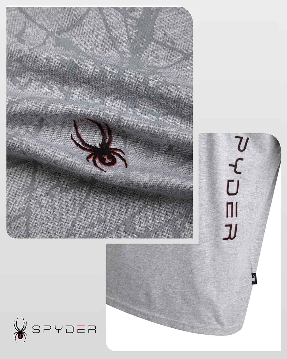 imageSpyder Mens T Shirt Lightweight Cotton Blend Short Sleeve Athletic Jersey Shirts for Men for Training Running or CasualHeather Grey Web