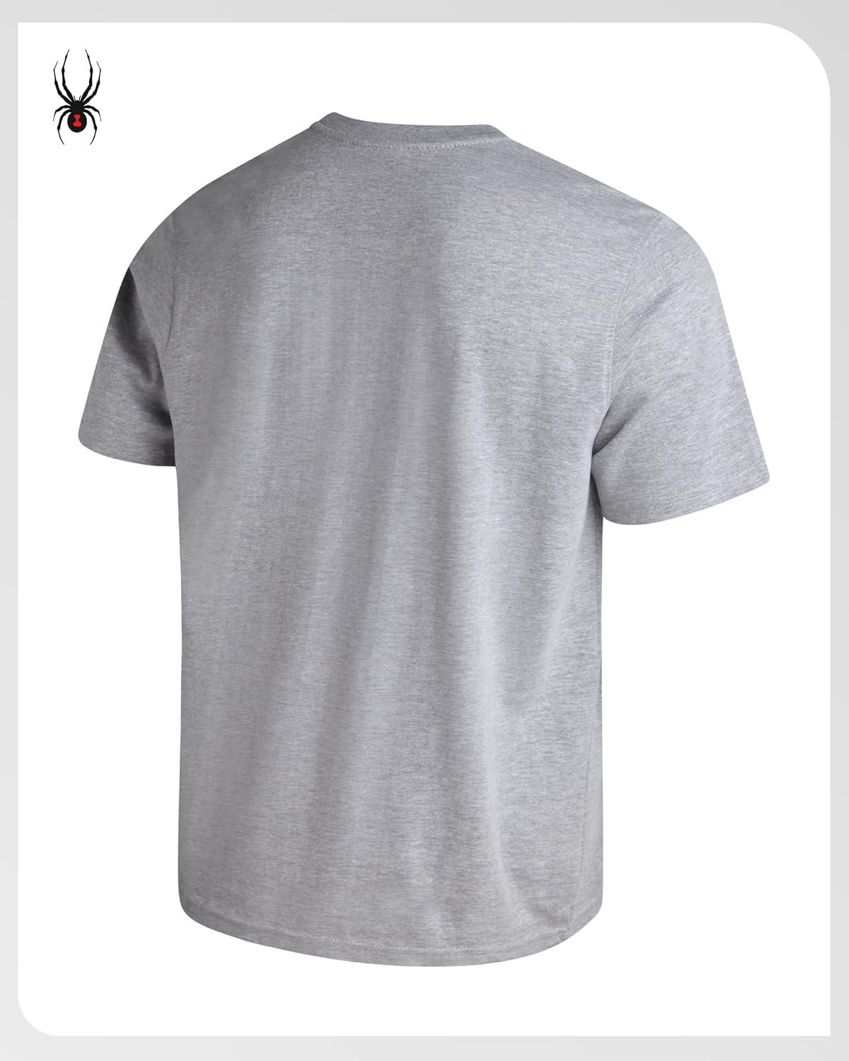 imageSpyder Mens T Shirt Lightweight Cotton Blend Short Sleeve Athletic Jersey Shirts for Men for Training Running or CasualHeather Grey Web