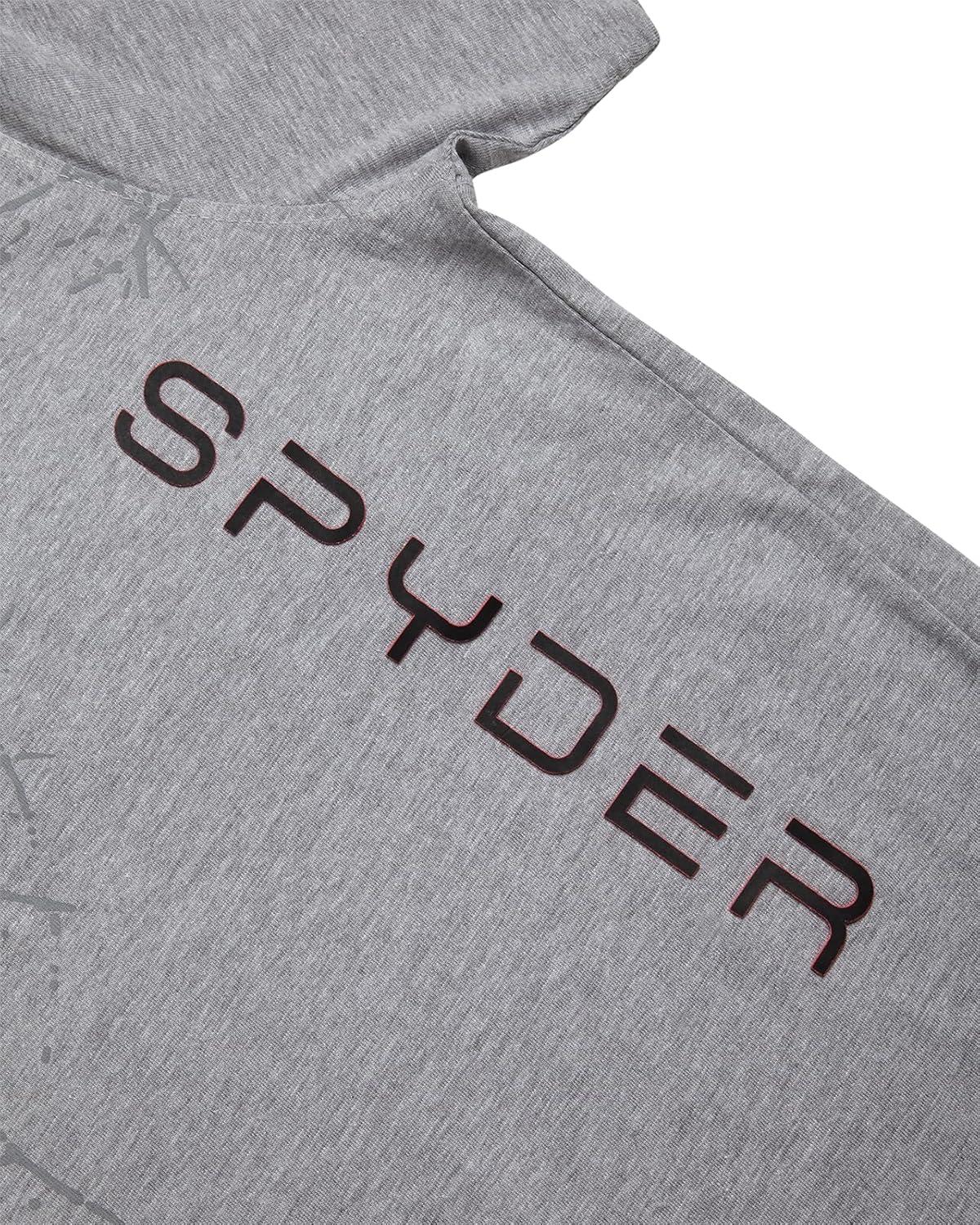 imageSpyder Mens T Shirt Lightweight Cotton Blend Short Sleeve Athletic Jersey Shirts for Men for Training Running or CasualHeather Grey Web