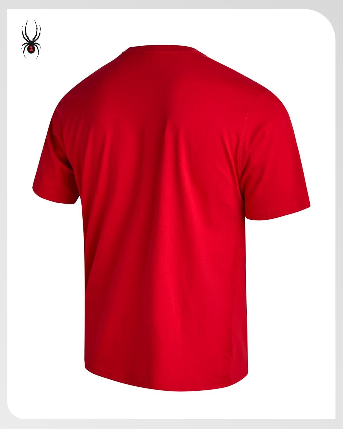 imageSpyder Mens T Shirt Lightweight Cotton Blend Short Sleeve Athletic Jersey Shirts for Men for Training Running or CasualSpyder Red Web