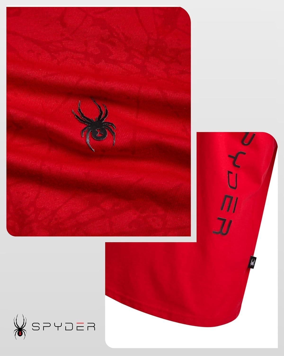 imageSpyder Mens T Shirt Lightweight Cotton Blend Short Sleeve Athletic Jersey Shirts for Men for Training Running or CasualSpyder Red Web