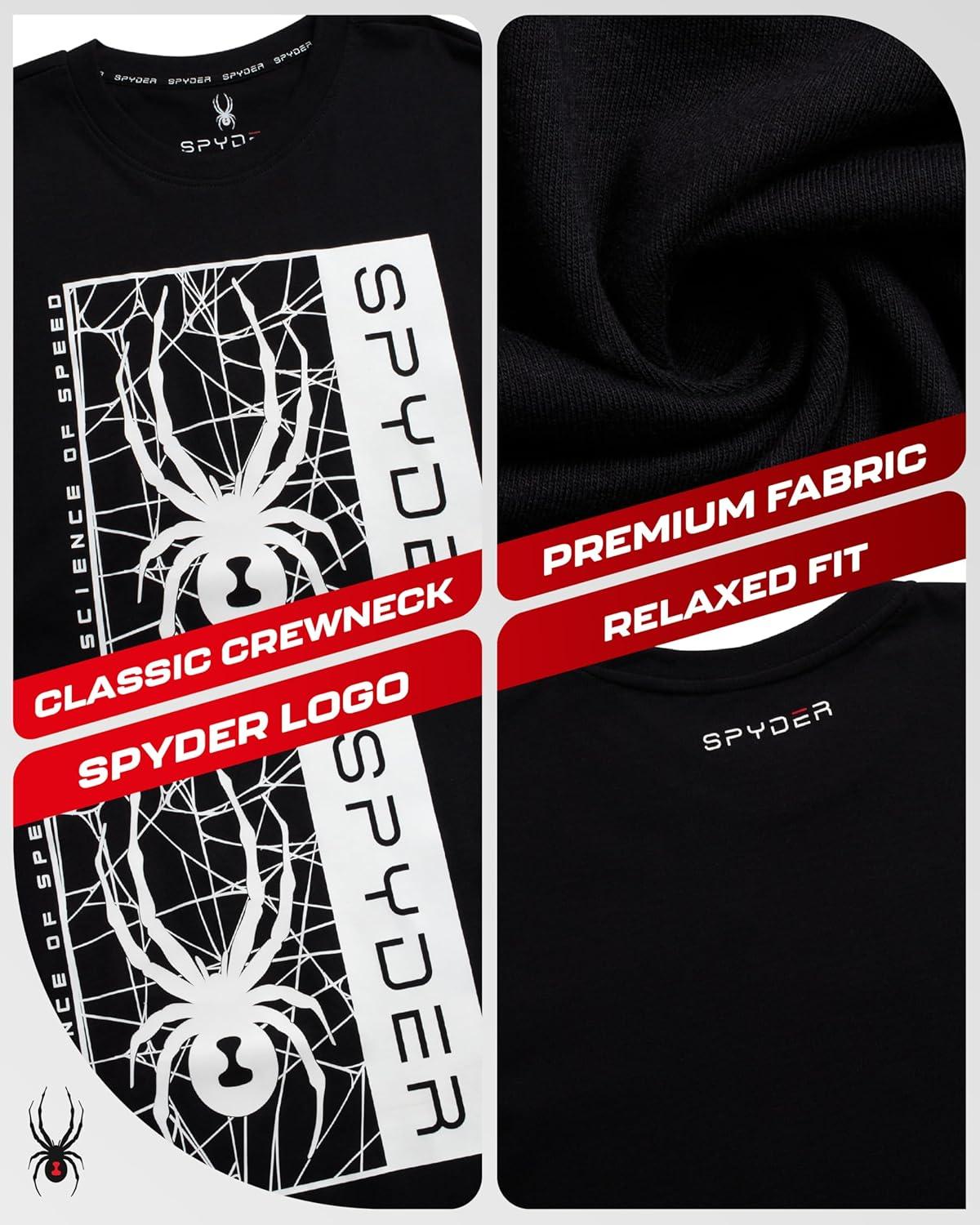 imageSpyder Mens TShirts Soft Cotton Blend Crewneck Short Sleeve Graphic Tees for Men Streetwear Graphic Casual Mens ShirtsBlack