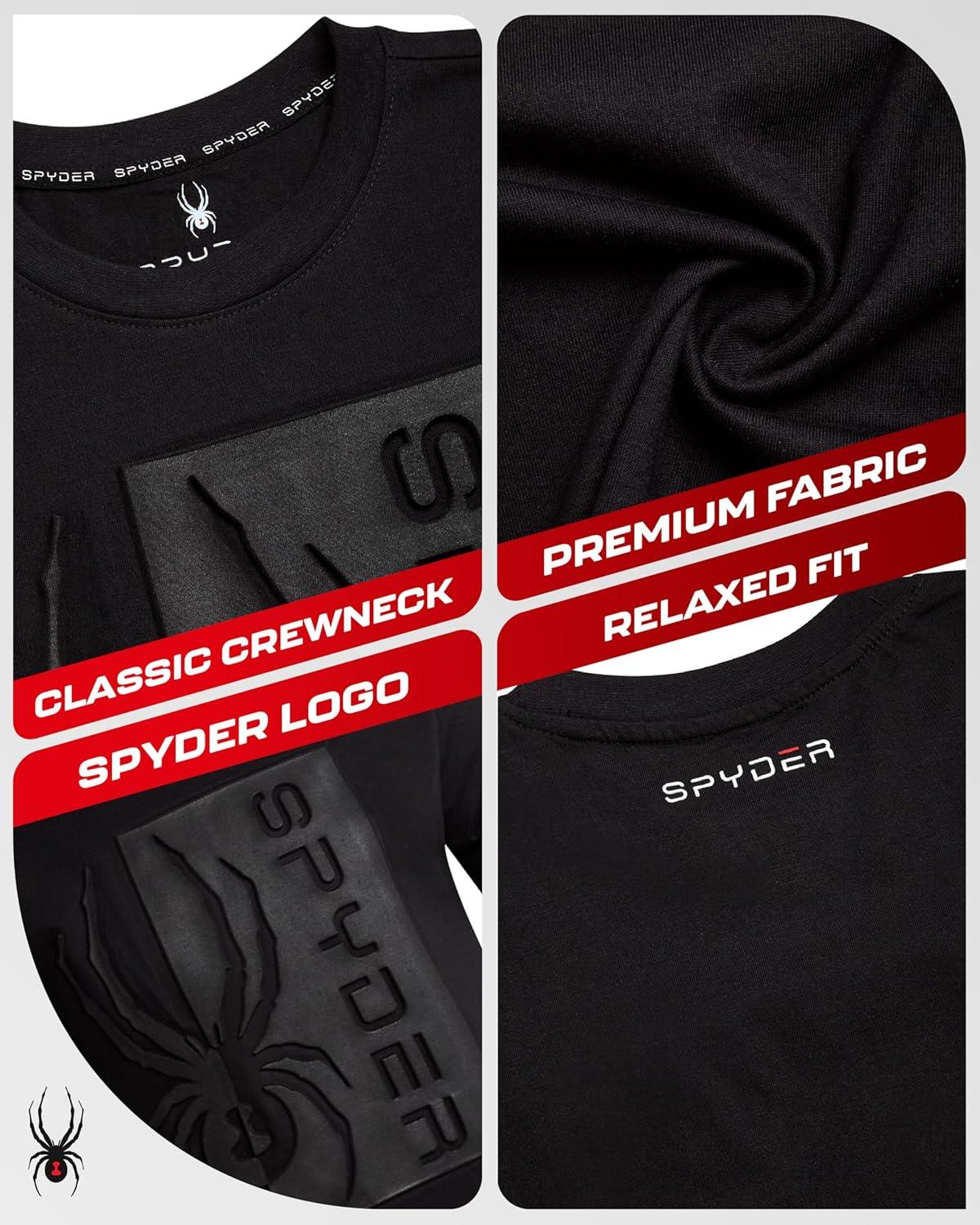 imageSpyder Mens TShirts Soft Cotton Blend Crewneck Short Sleeve Graphic Tees for Men Streetwear Graphic Casual Mens ShirtsBlack Logo