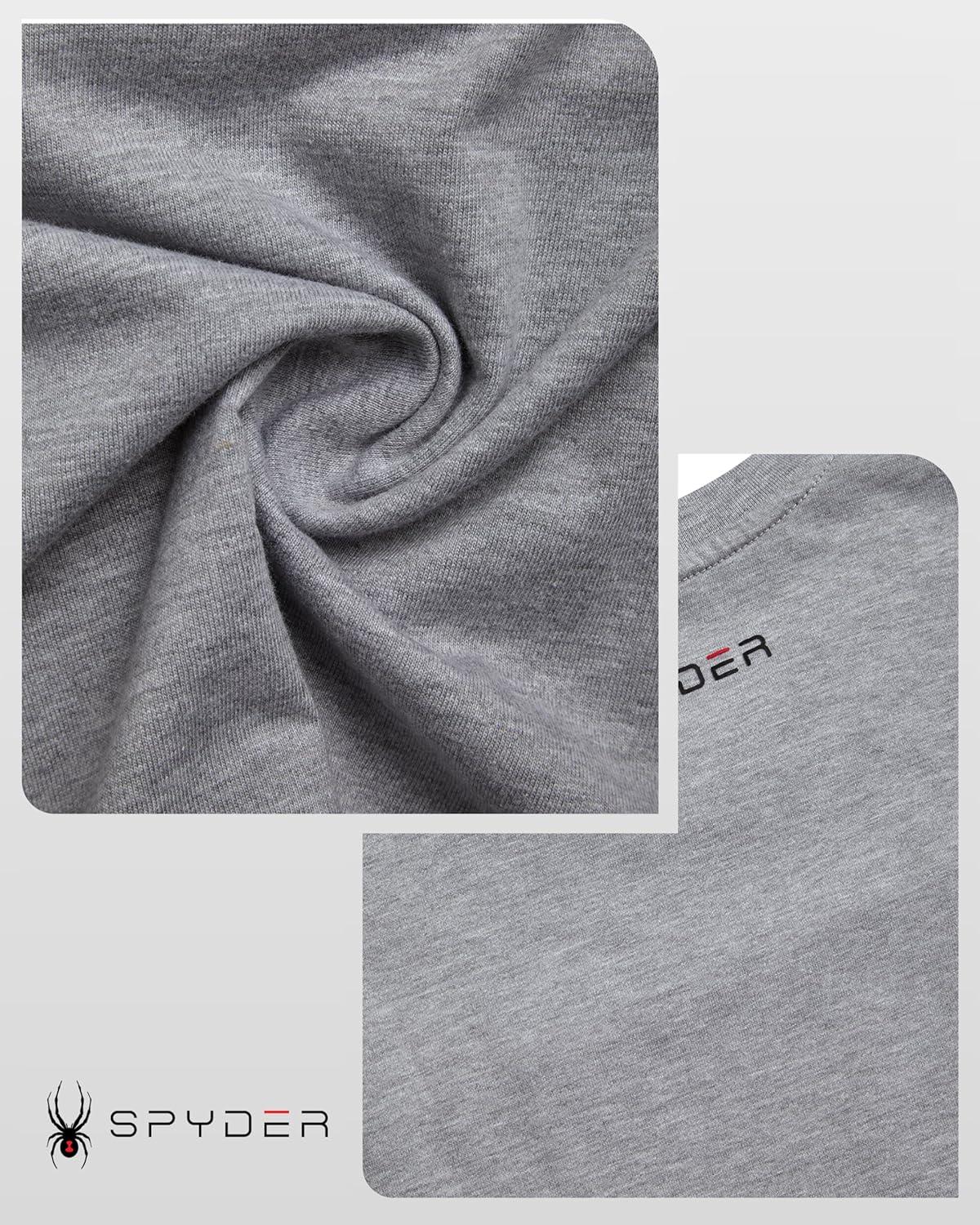 imageSpyder Mens TShirts Soft Cotton Blend Crewneck Short Sleeve Graphic Tees for Men Streetwear Graphic Casual Mens ShirtsHeather Grey Logo
