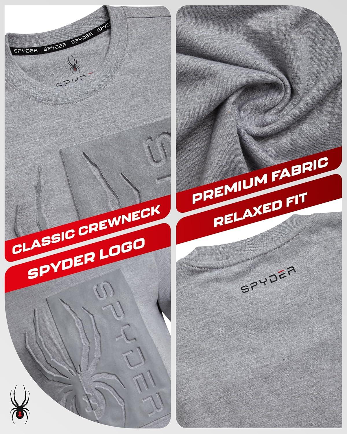 imageSpyder Mens TShirts Soft Cotton Blend Crewneck Short Sleeve Graphic Tees for Men Streetwear Graphic Casual Mens ShirtsHeather Grey Logo