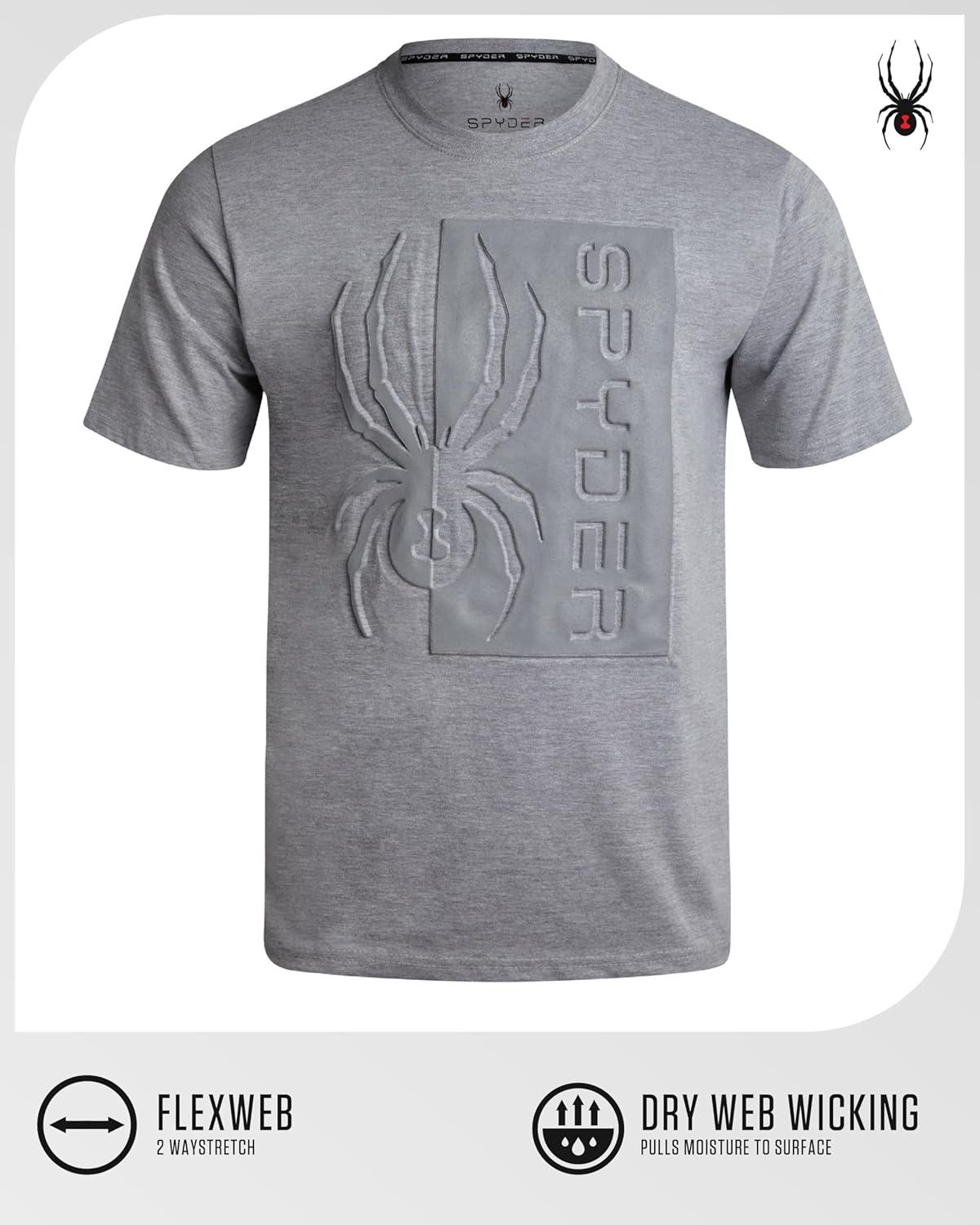 imageSpyder Mens TShirts Soft Cotton Blend Crewneck Short Sleeve Graphic Tees for Men Streetwear Graphic Casual Mens ShirtsHeather Grey Logo