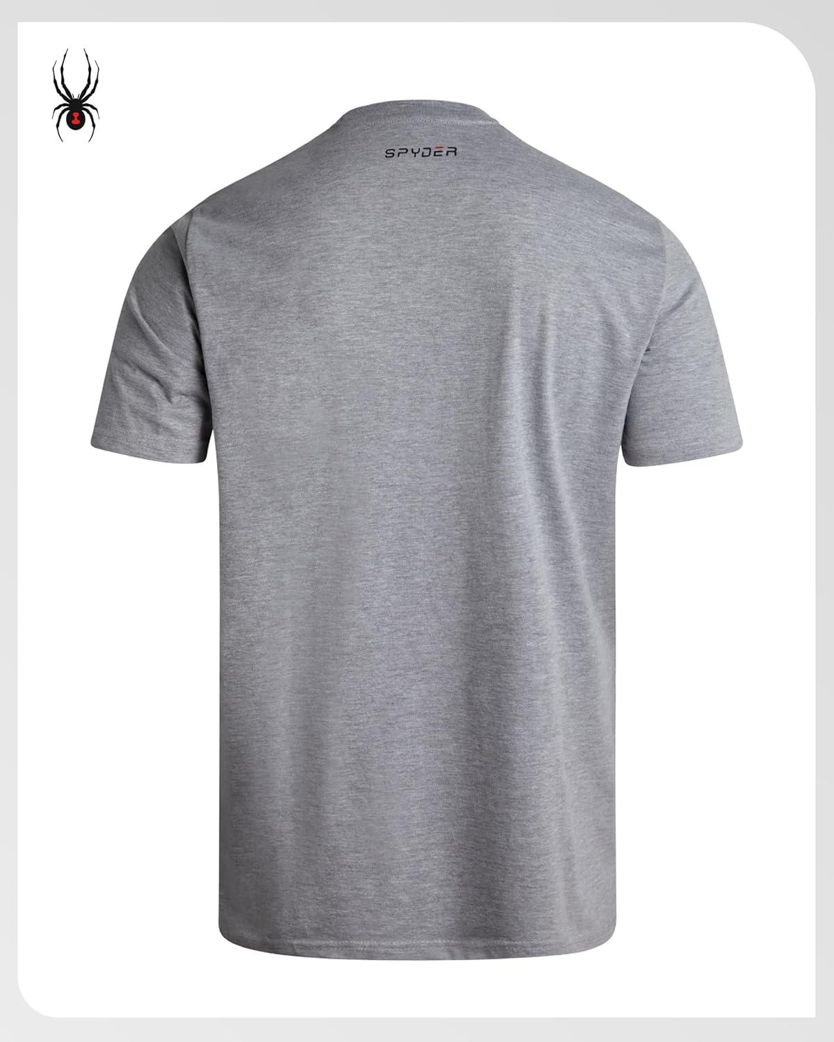 imageSpyder Mens TShirts Soft Cotton Blend Crewneck Short Sleeve Graphic Tees for Men Streetwear Graphic Casual Mens ShirtsHeather Grey Logo