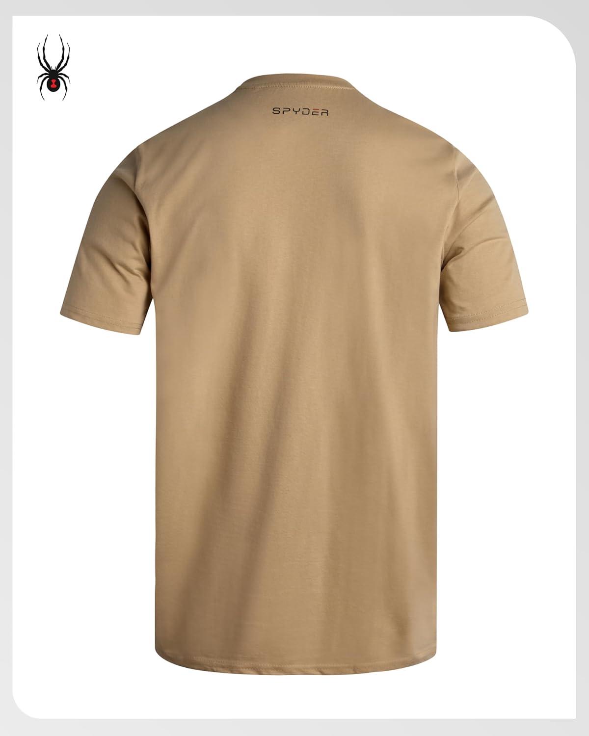imageSpyder Mens TShirts Soft Cotton Blend Crewneck Short Sleeve Graphic Tees for Men Streetwear Graphic Casual Mens ShirtsSand Logo