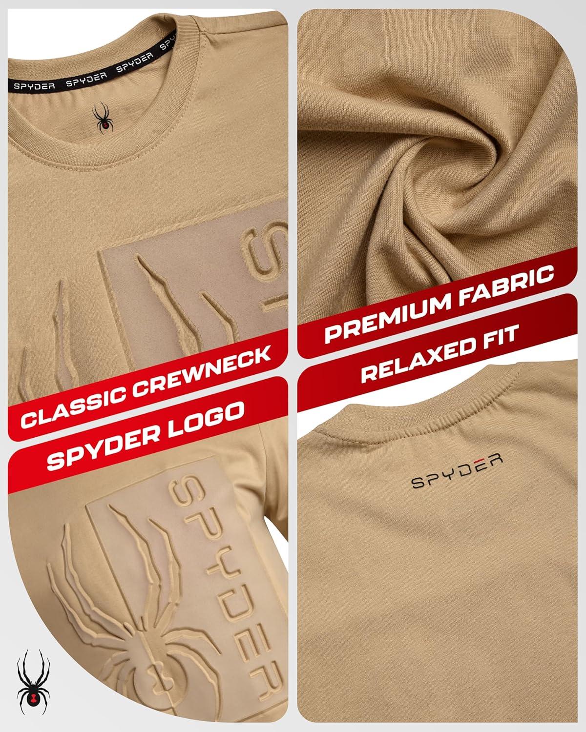 imageSpyder Mens TShirts Soft Cotton Blend Crewneck Short Sleeve Graphic Tees for Men Streetwear Graphic Casual Mens ShirtsSand Logo